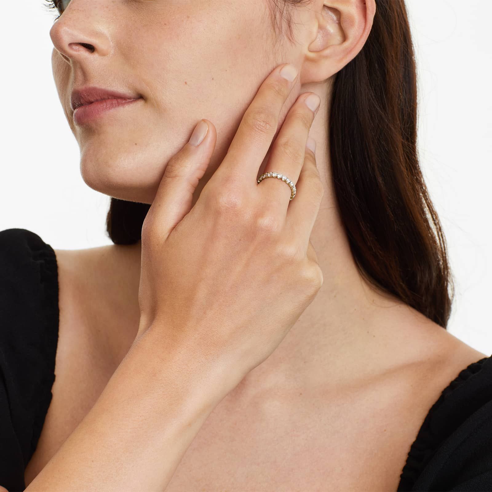 Fishtail Lab Grown Diamond Eternity Ring, EF Color, VS Clarity, IGI Certified