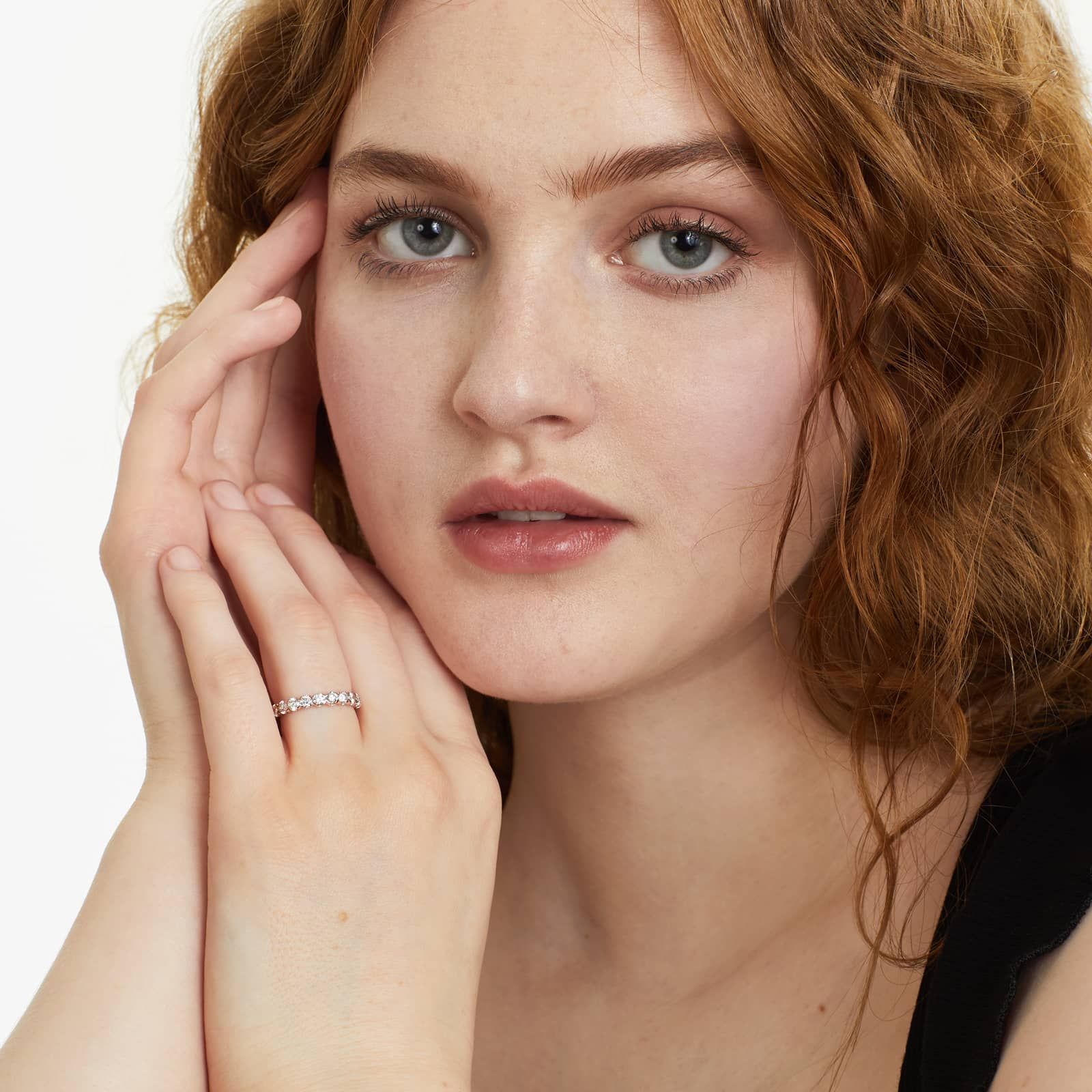 Fishtail Lab Grown Diamond Eternity Ring, EF Color, VS Clarity, IGI Certified