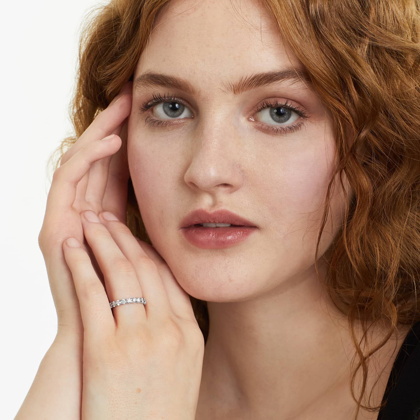 Fishtail Lab Grown Diamond Eternity Ring, EF Color, VS Clarity, IGI Certified