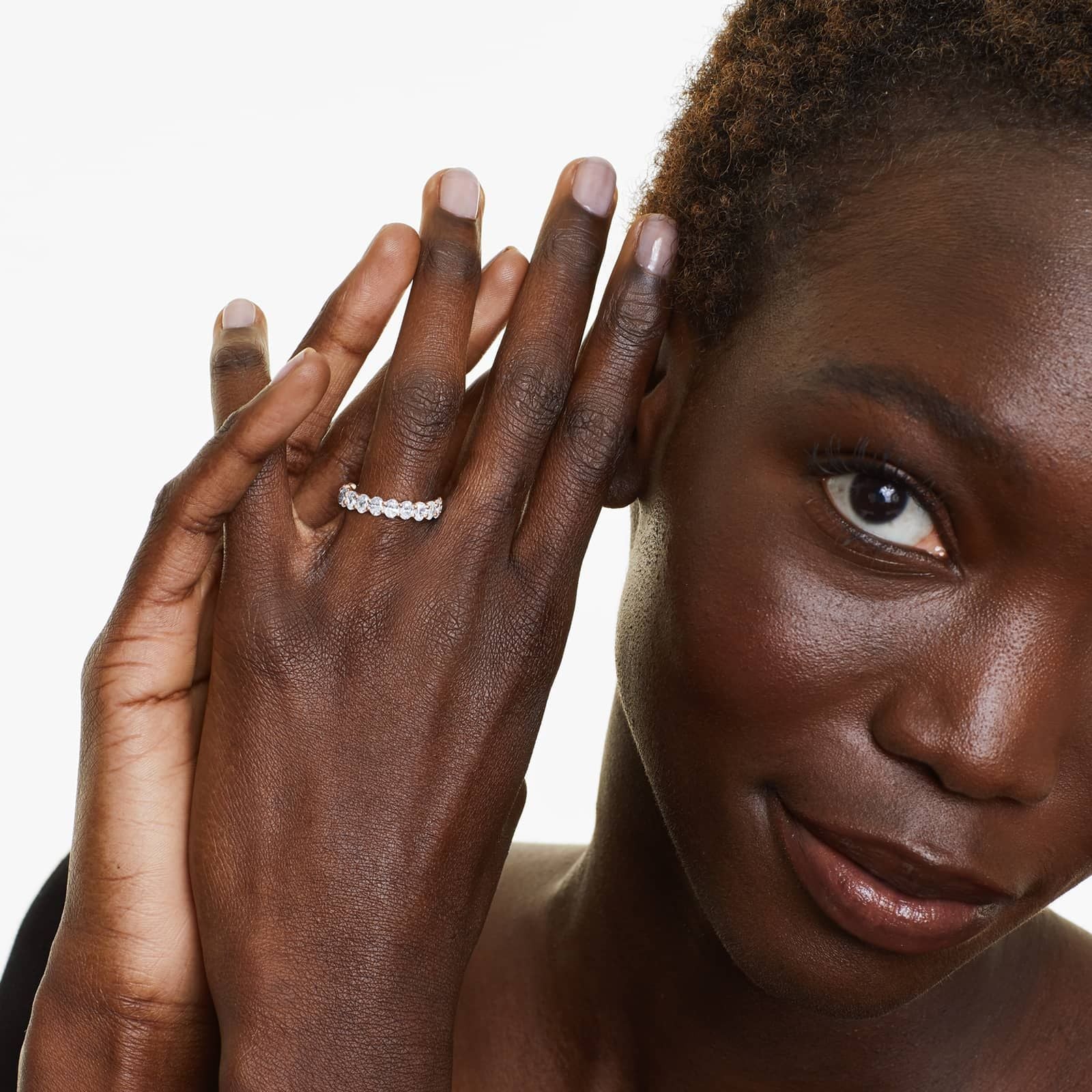 Oval Cut Lab Grown Diamond Eternity Ring, EF Color, VS Clarity, IGI certified