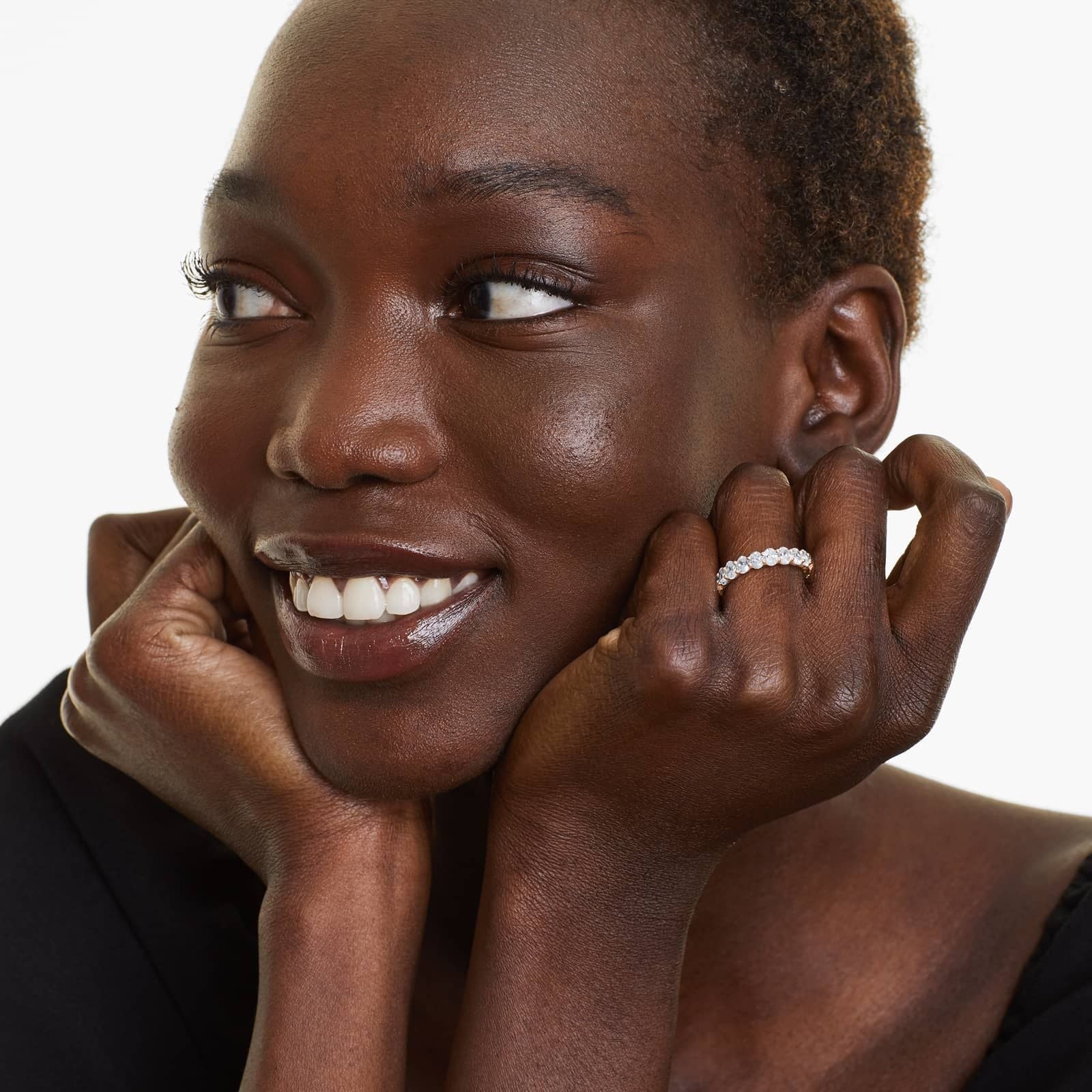 Oval Cut Lab Grown Diamond Eternity Ring, EF Color, VS Clarity, IGI certified