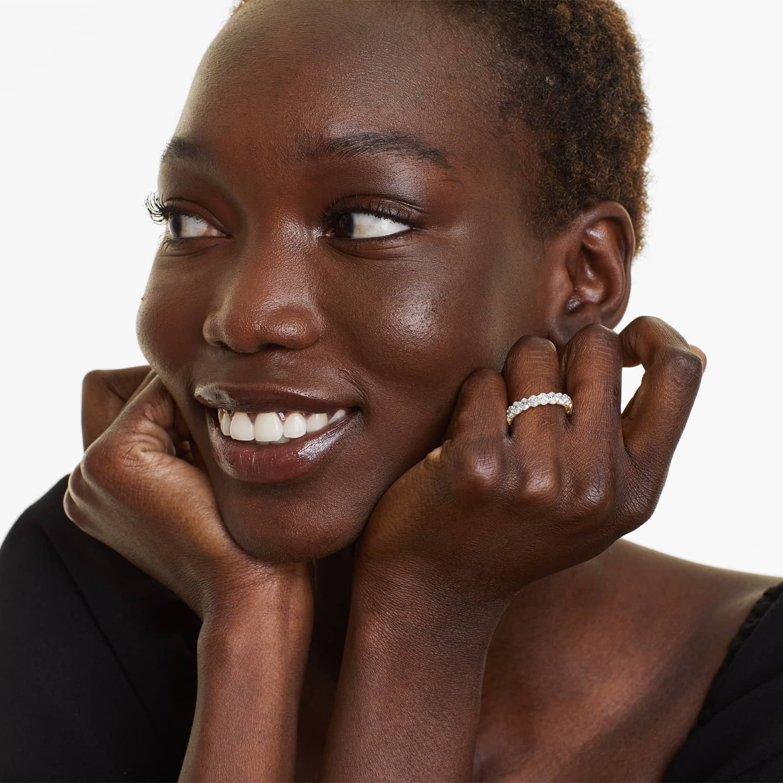 Oval Cut Lab Grown Diamond Eternity Ring, EF Color, VS Clarity, IGI certified