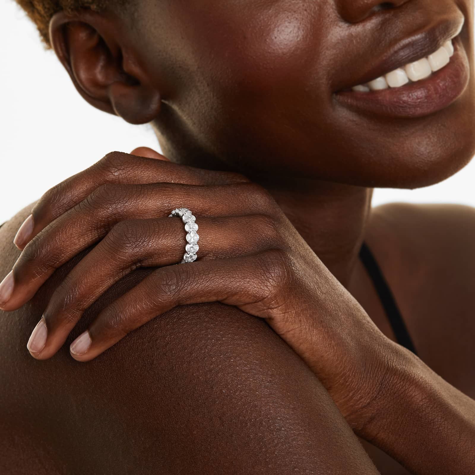 Oval Cut Lab Grown Diamond Eternity Ring, EF Color, VS Clarity, IGI certified