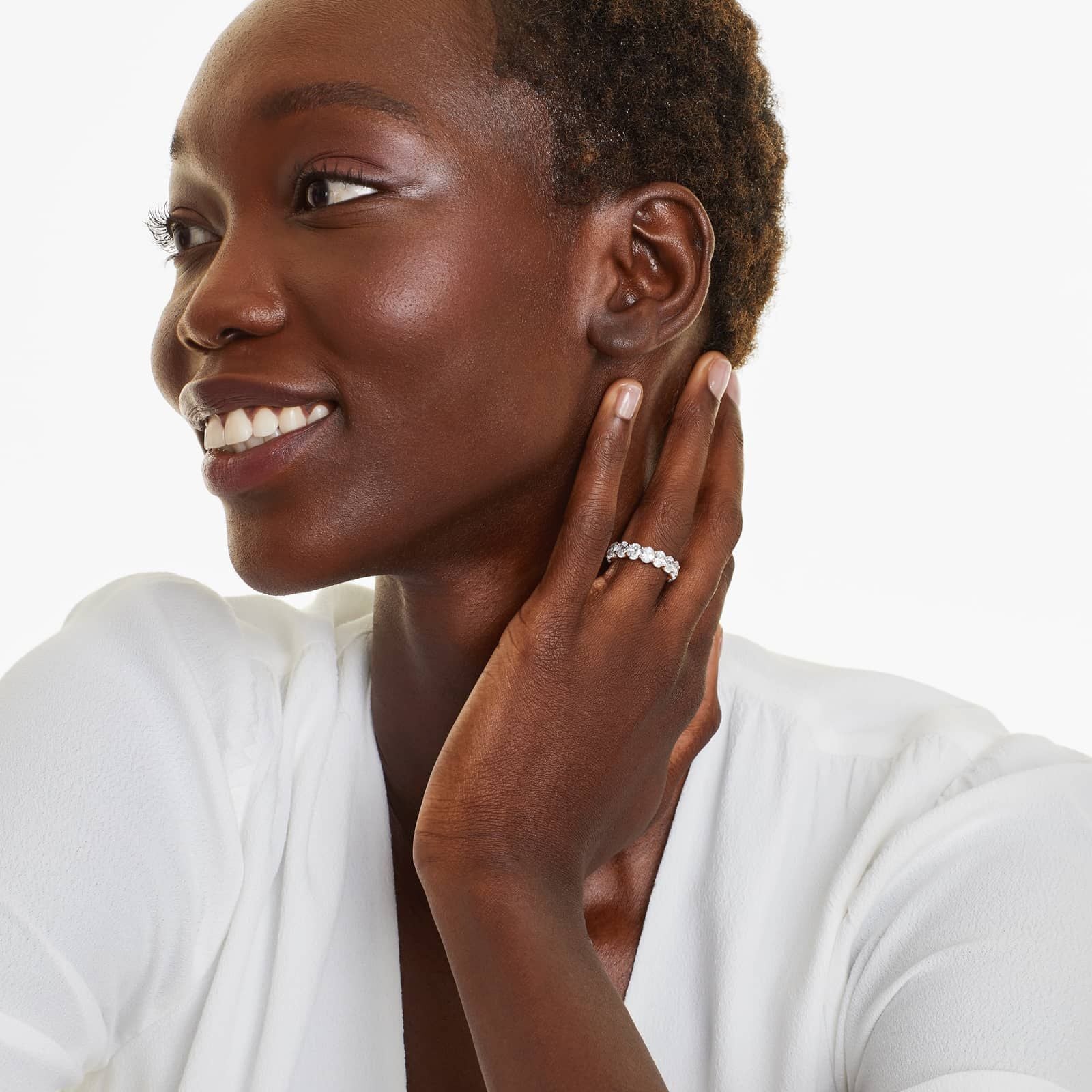 Oval Cut Lab Grown Diamond Eternity Ring, EF Color, VS Clarity, IGI certified