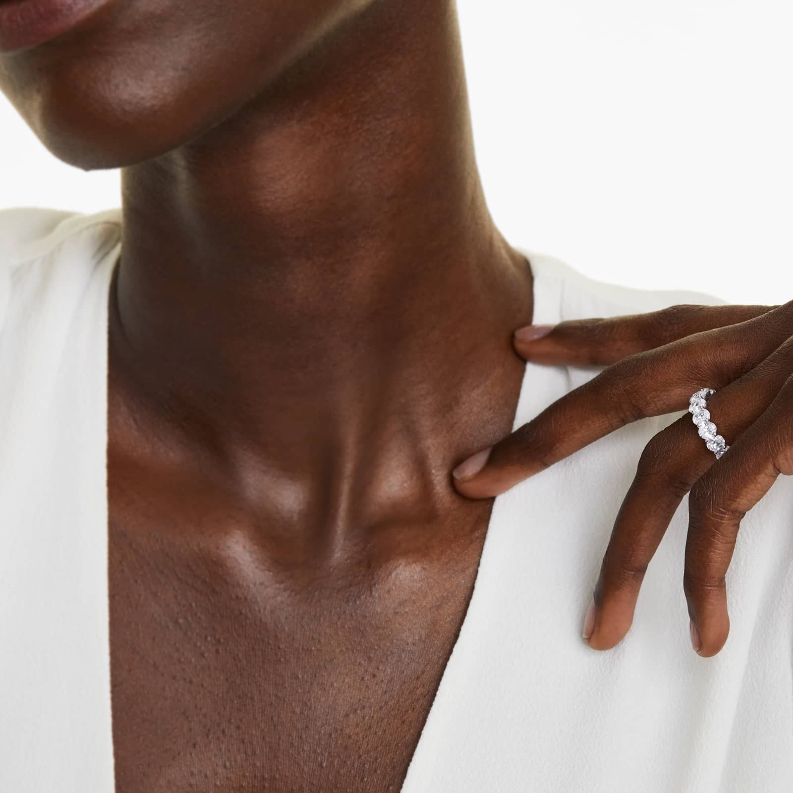 Oval Cut Lab Grown Diamond Eternity Ring, EF Color, VS Clarity, IGI certified