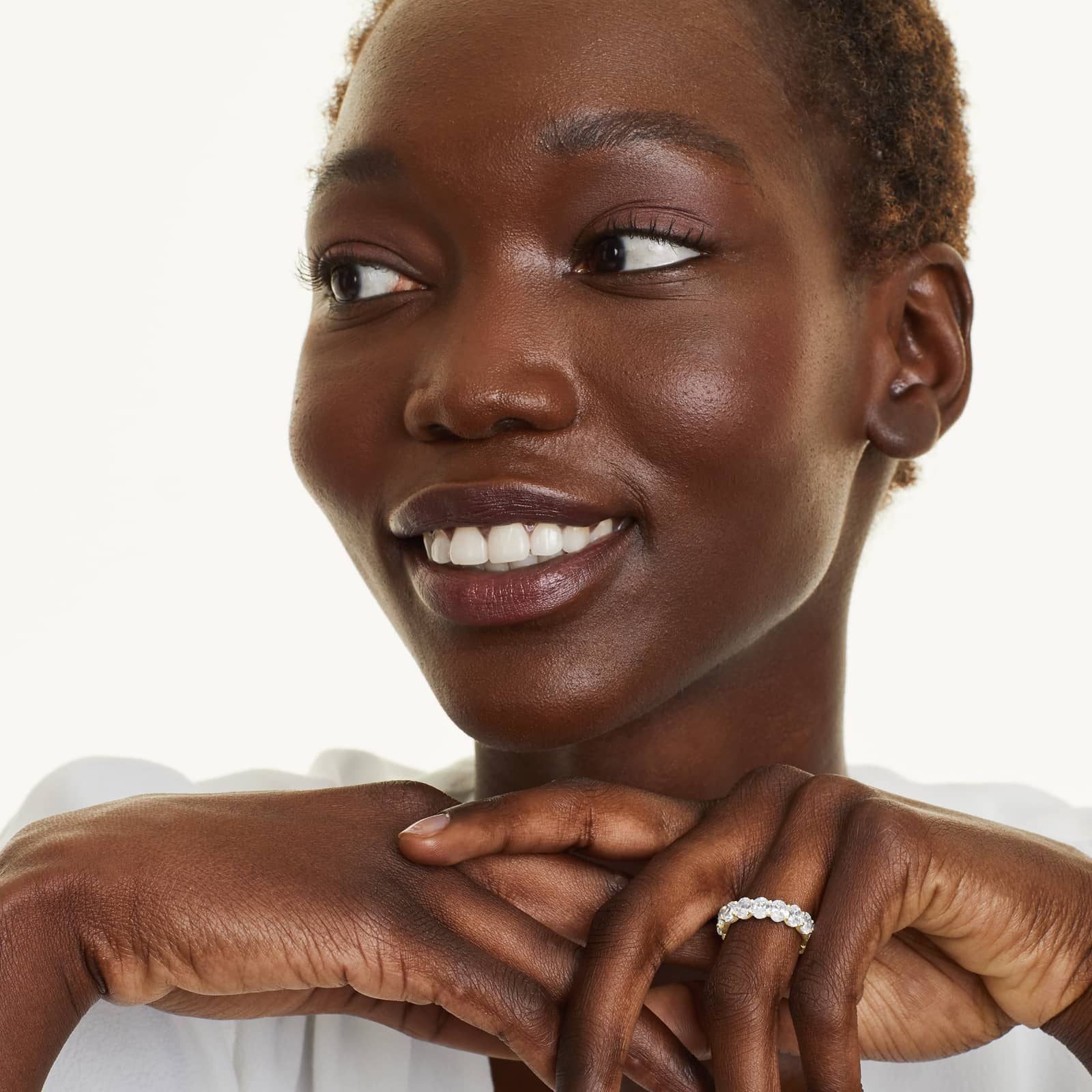 Oval Cut Lab Grown Diamond Eternity Ring, EF Color, VS Clarity, IGI certified