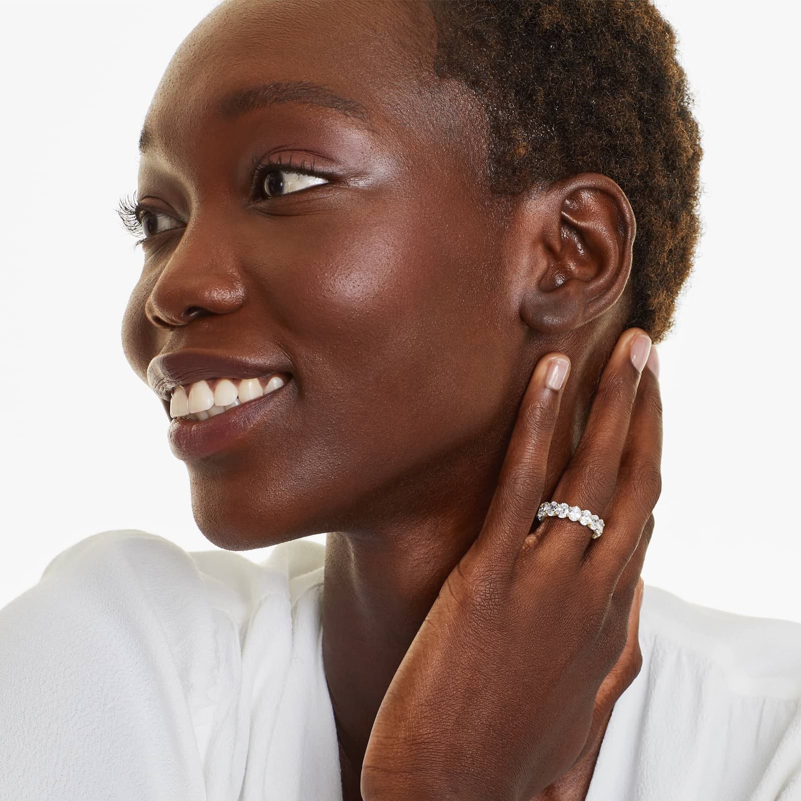 Oval Cut Lab Grown Diamond Eternity Ring, EF Color, VS Clarity, IGI certified