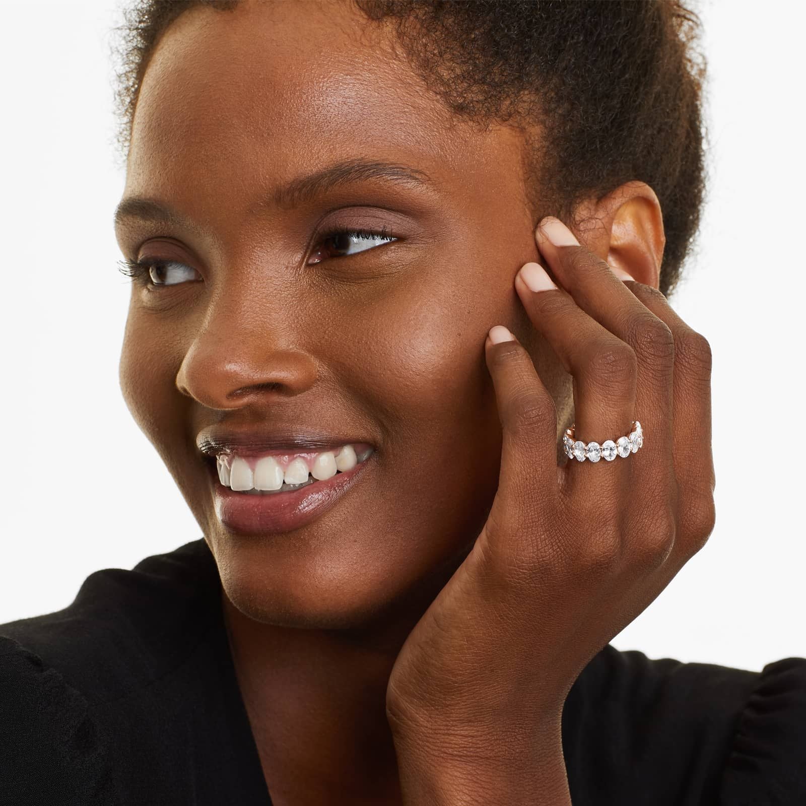 Oval Cut Lab Grown Diamond Eternity Ring, EF Color, VS Clarity, IGI certified