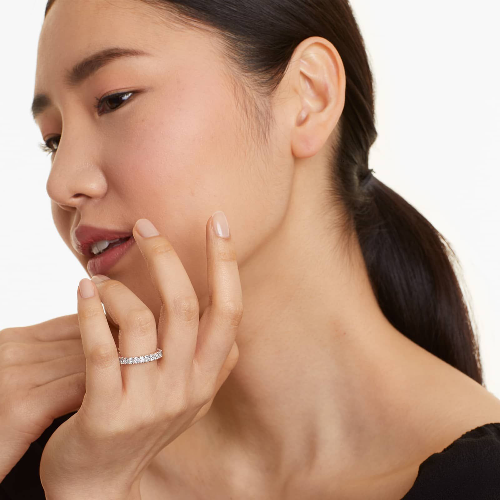 Emerald Cut Lab-grown Diamond Eternity Ring, EF Color, VS Clarity, IGI Certified