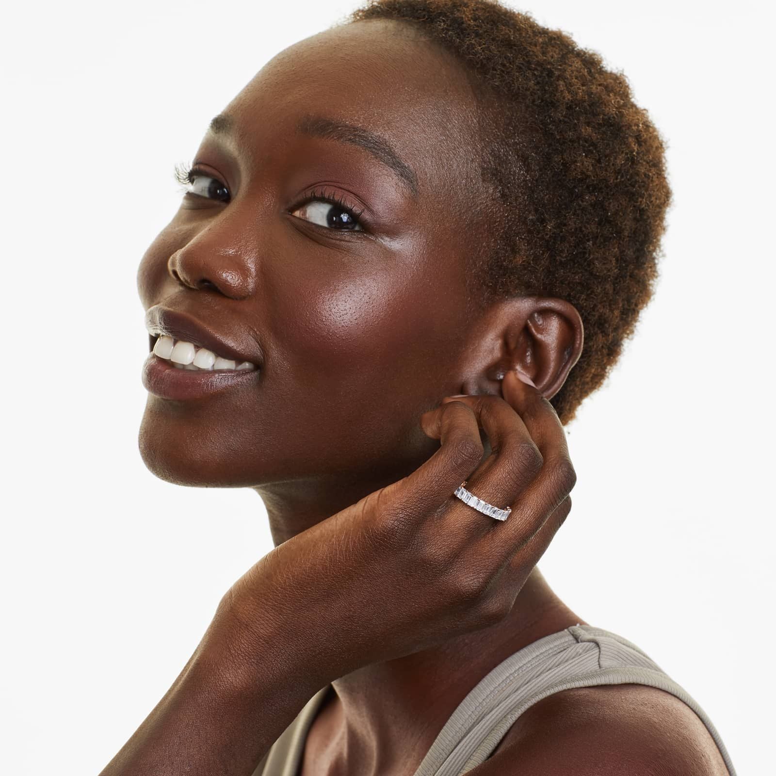 Emerald Cut Lab-grown Diamond Eternity Ring, EF Color, VS Clarity, IGI Certified