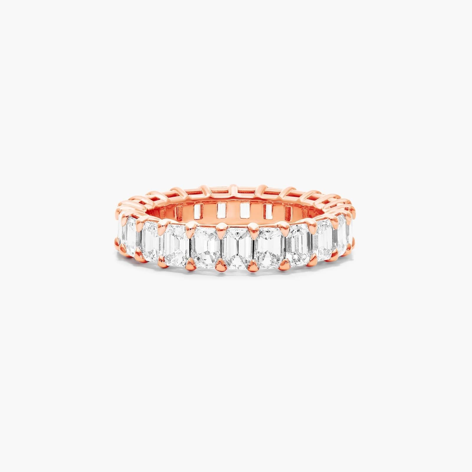 Emerald Cut Lab-grown Diamond Eternity Ring, EF Color, VS Clarity, IGI Certified