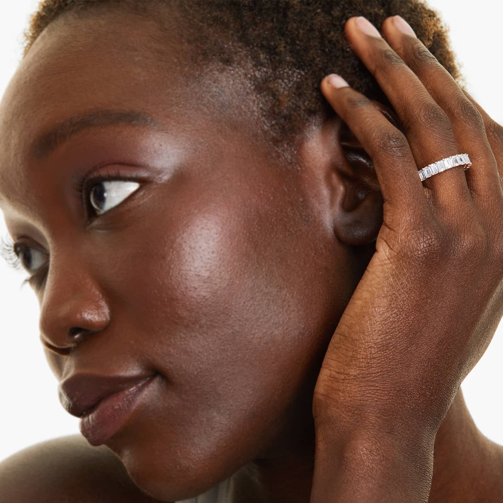 Emerald Cut Lab-grown Diamond Eternity Ring, EF Color, VS Clarity, IGI Certified