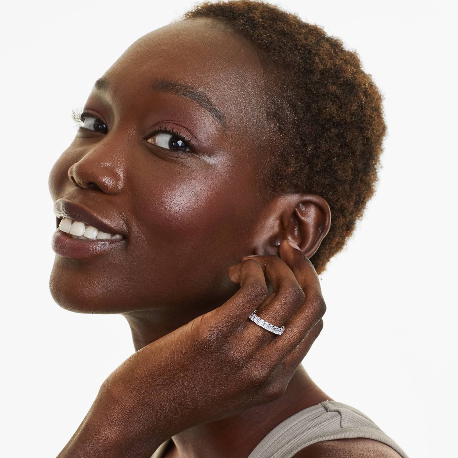 Emerald Cut Lab-grown Diamond Eternity Ring, EF Color, VS Clarity, IGI Certified