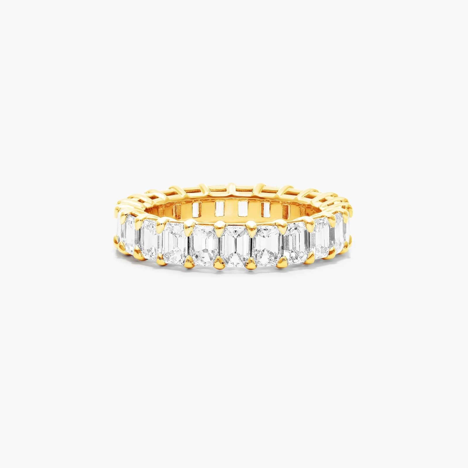 Emerald Cut Lab-grown Diamond Eternity Ring, EF Color, VS Clarity, IGI Certified