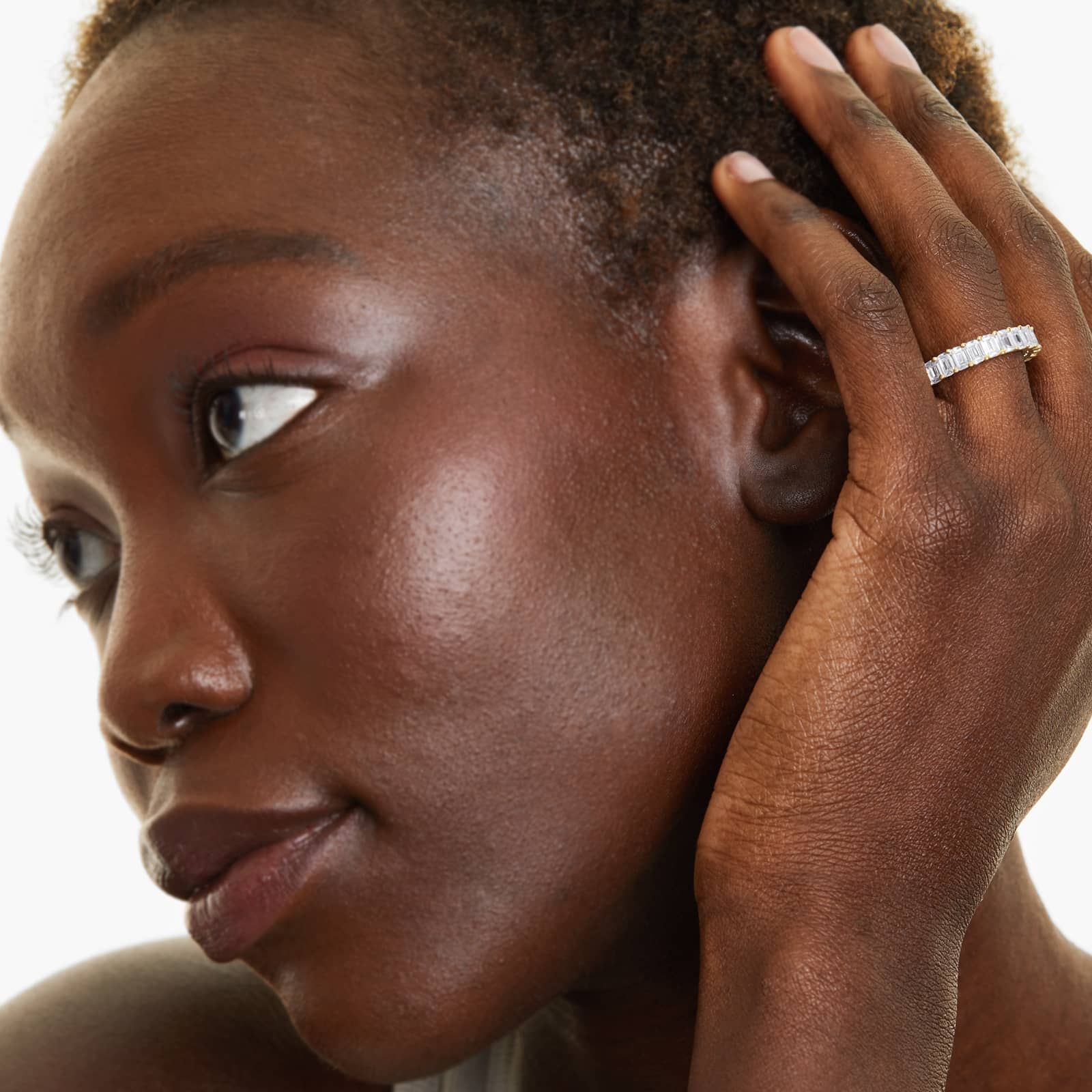 Emerald Cut Lab-grown Diamond Eternity Ring, EF Color, VS Clarity, IGI Certified