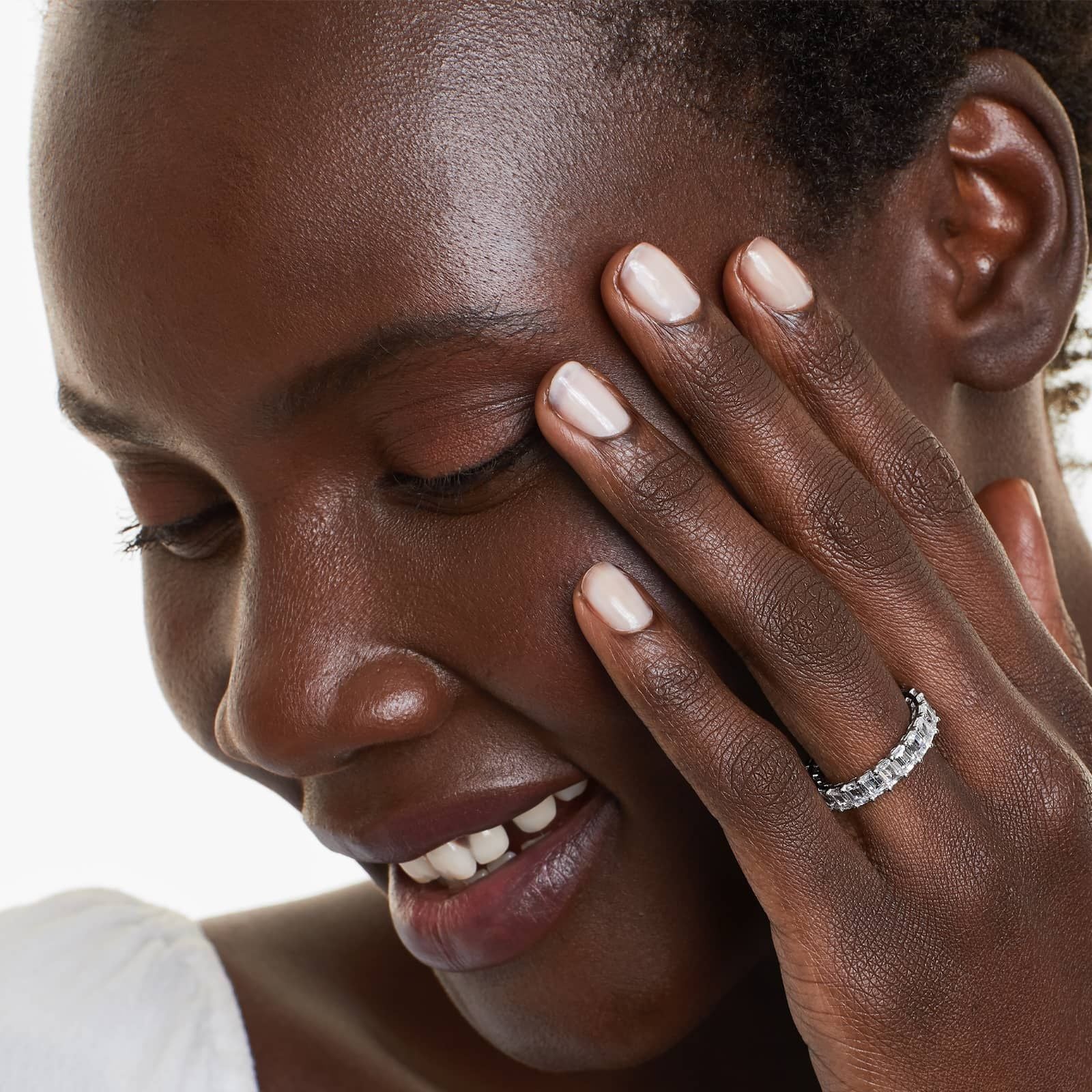 Emerald Cut Lab-grown Diamond Eternity Ring, EF Color, VS Clarity, IGI Certified