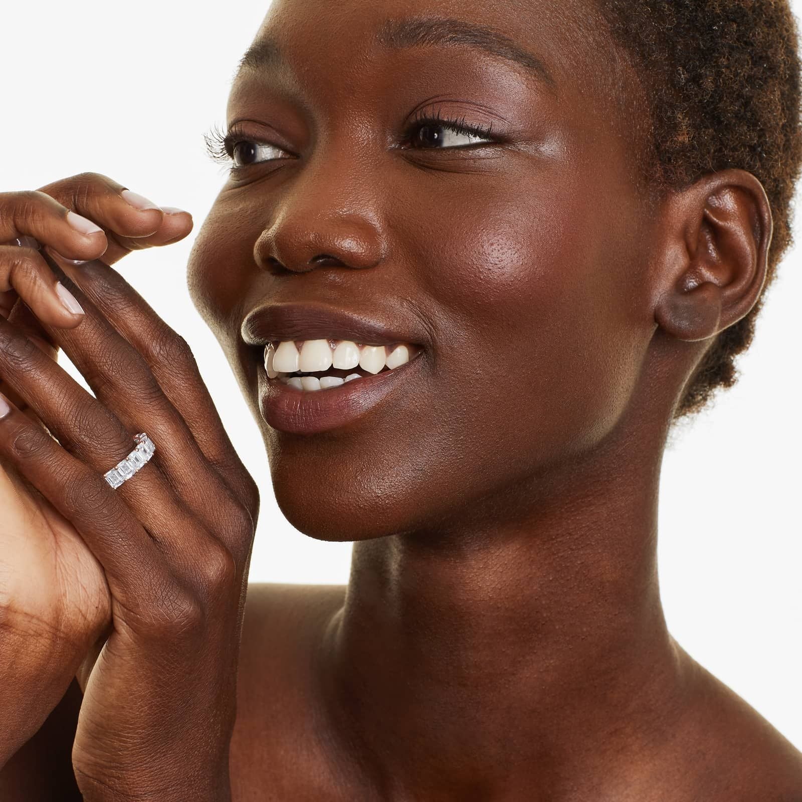 Emerald Cut Lab-grown Diamond Eternity Ring, EF Color, VS Clarity, IGI Certified