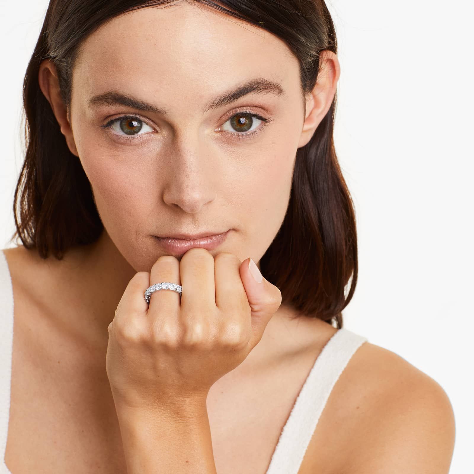 Cushion Cut Lab Grown Diamond Eternity Ring, EF Color, VS Clarity, IGI Certified