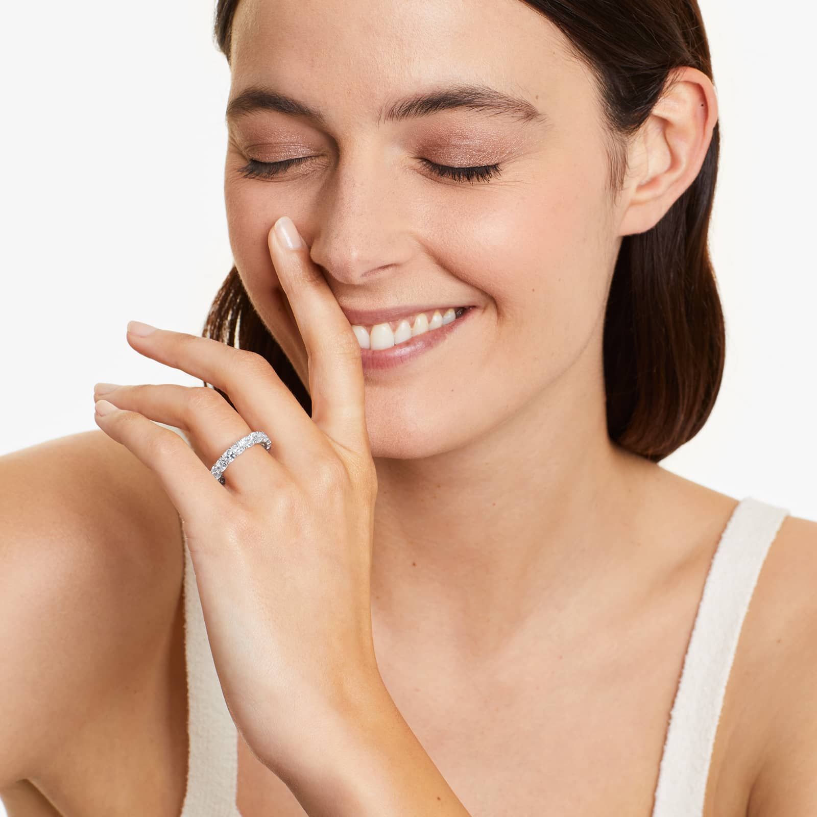 Cushion Cut Lab Grown Diamond Eternity Ring, EF Color, VS Clarity, IGI Certified