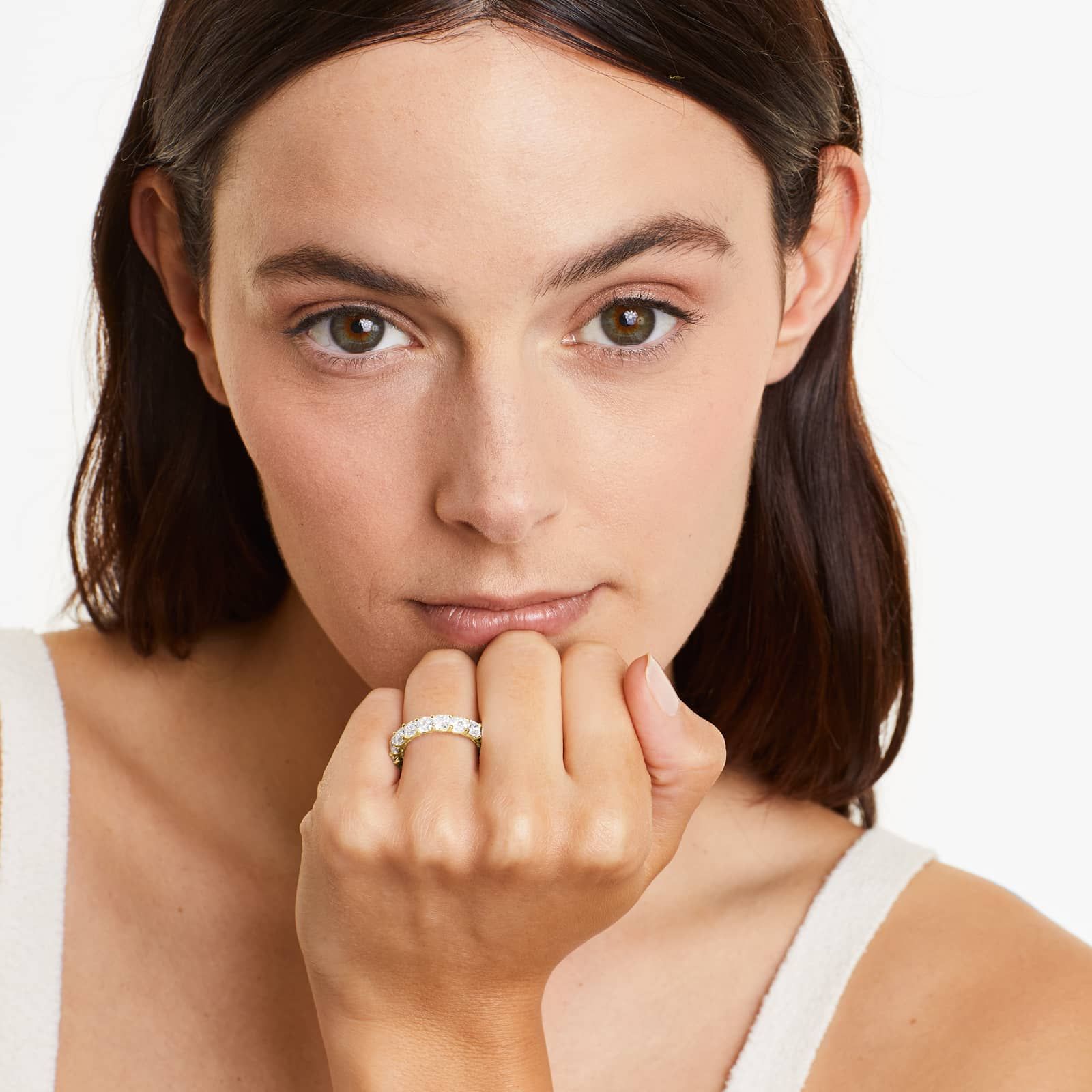 Cushion Cut Lab Grown Diamond Eternity Ring, EF Color, VS Clarity, IGI Certified