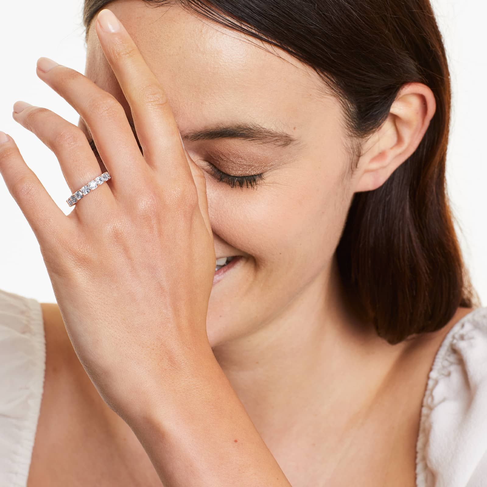 Cushion Cut Lab Grown Diamond Eternity Ring, EF Color, VS Clarity, IGI Certified