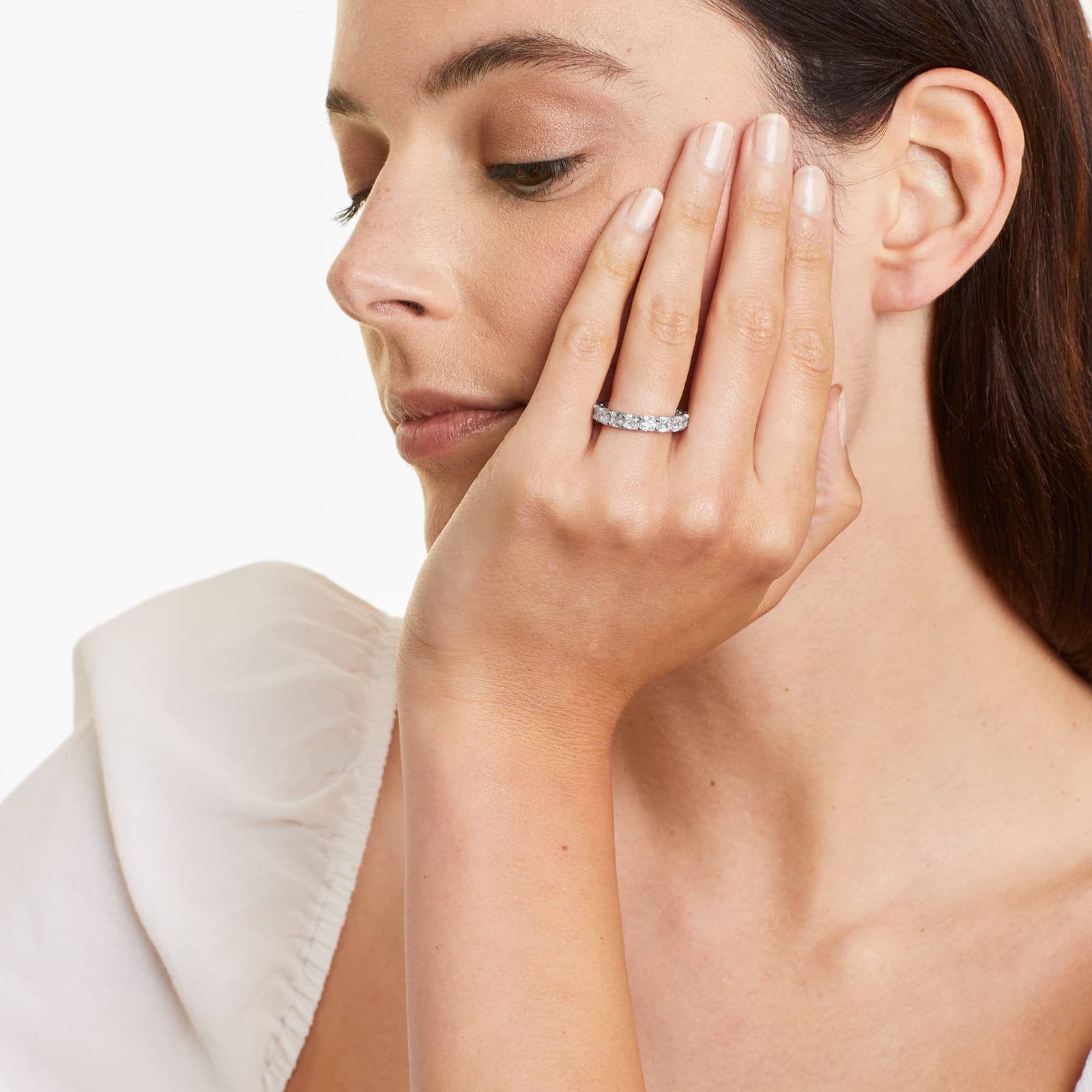 Cushion Cut Lab Grown Diamond Eternity Ring, EF Color, VS Clarity, IGI Certified