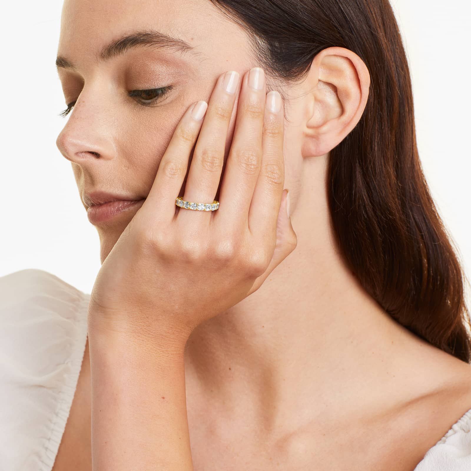 Cushion Cut Lab Grown Diamond Eternity Ring, EF Color, VS Clarity, IGI Certified