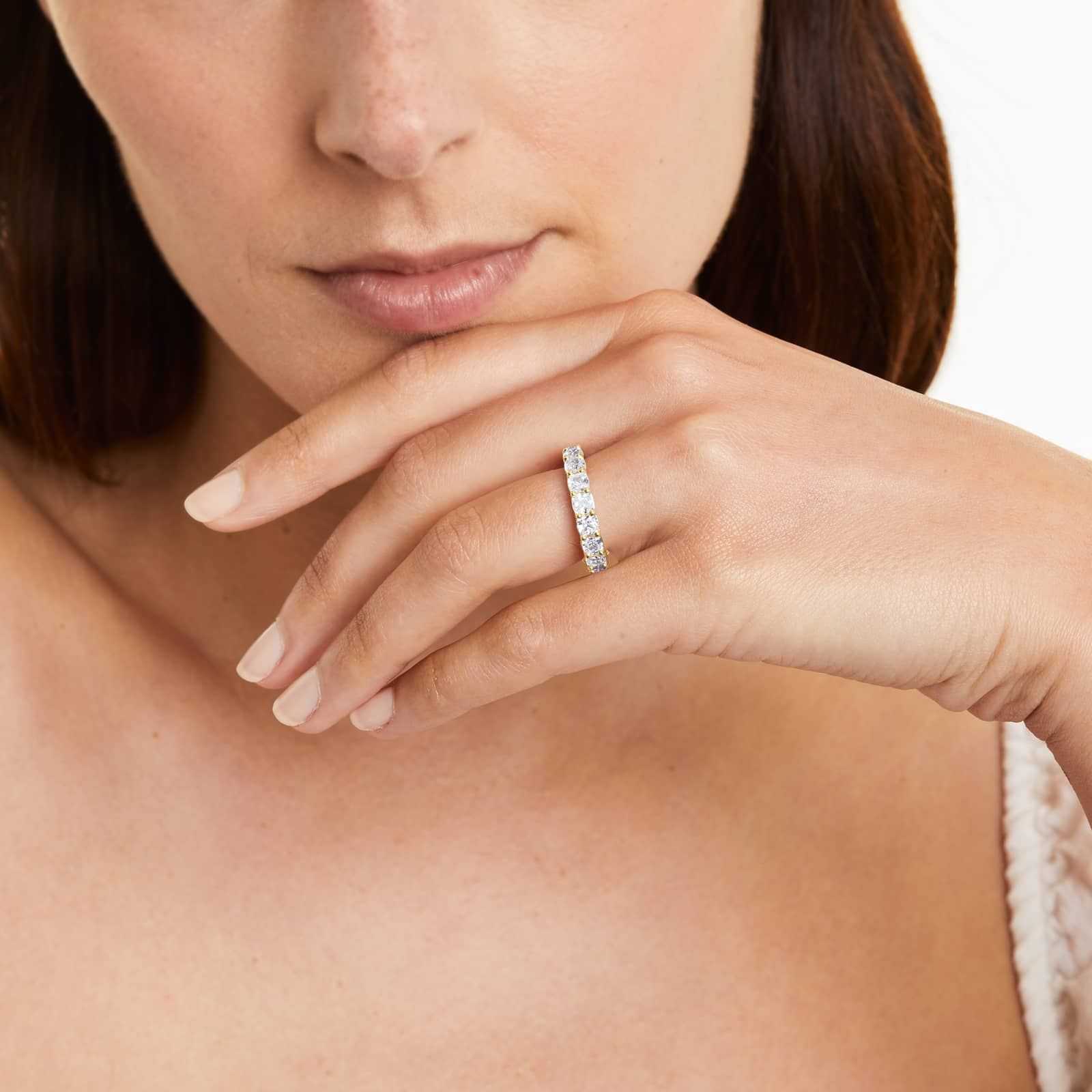 Cushion Cut Lab Grown Diamond Eternity Ring, EF Color, VS Clarity, IGI Certified