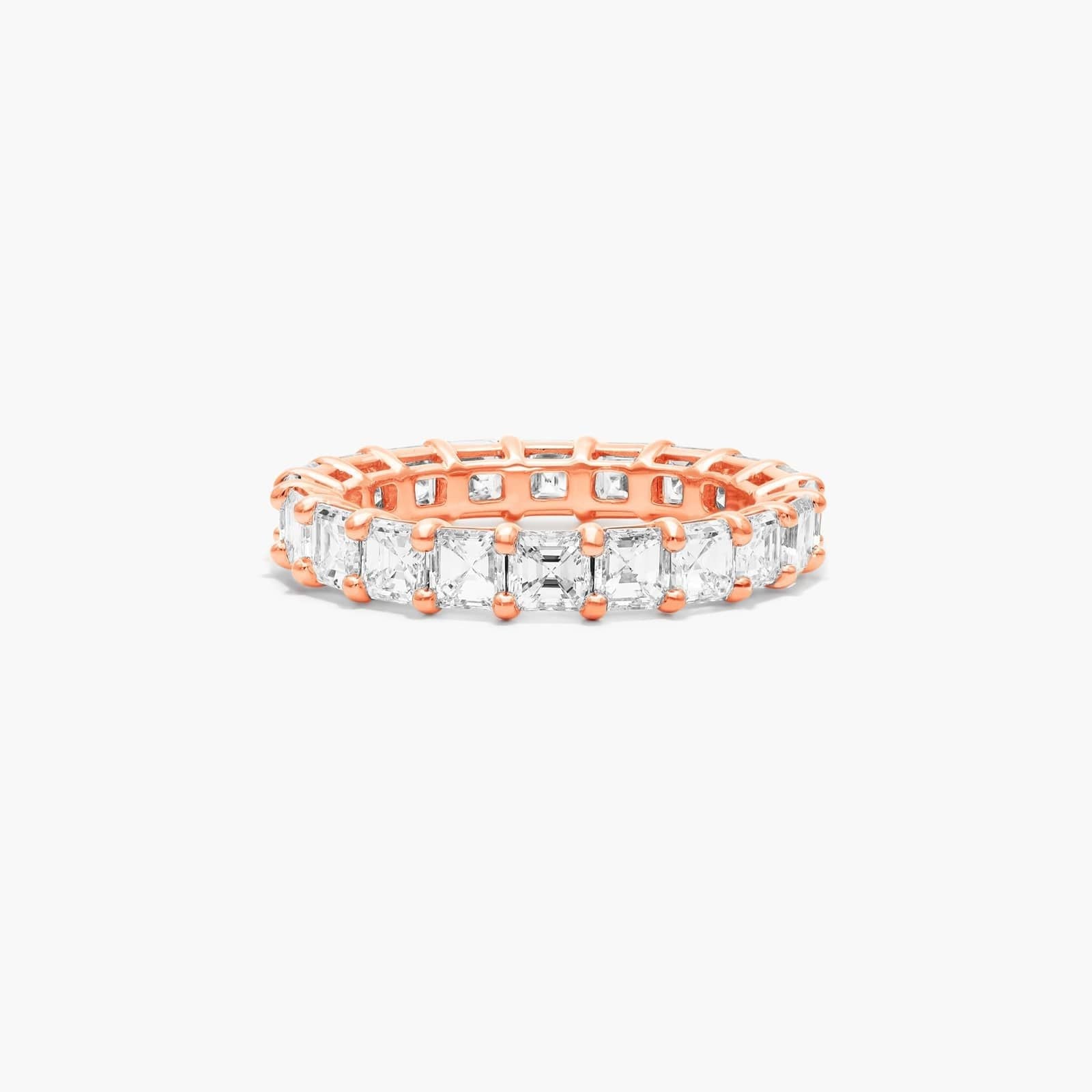 Asscher Cut Diamond Eternity Ring , EF Color , VS Clarity , IGI Certificate