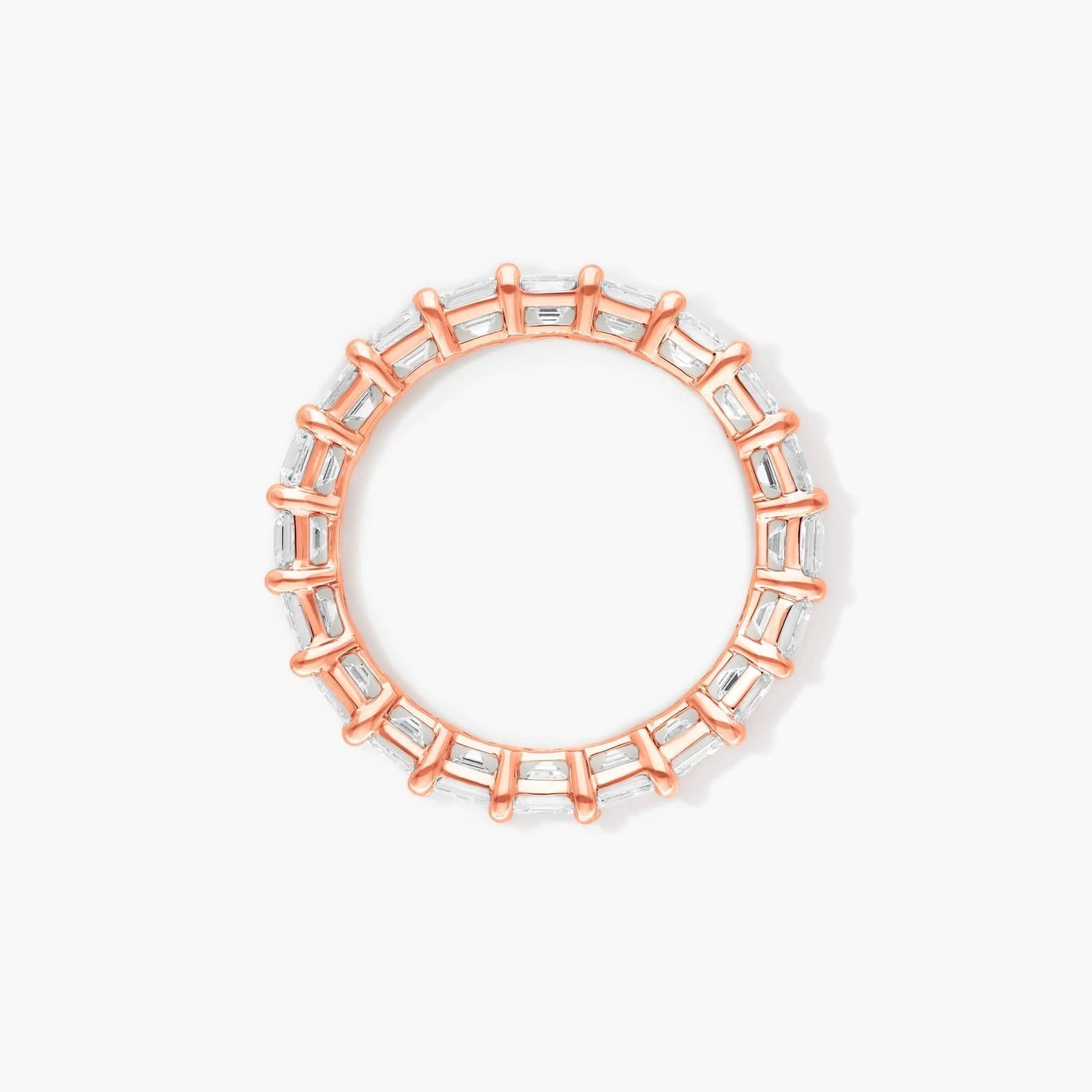 Asscher Cut Diamond Eternity Ring , EF Color , VS Clarity , IGI Certificate