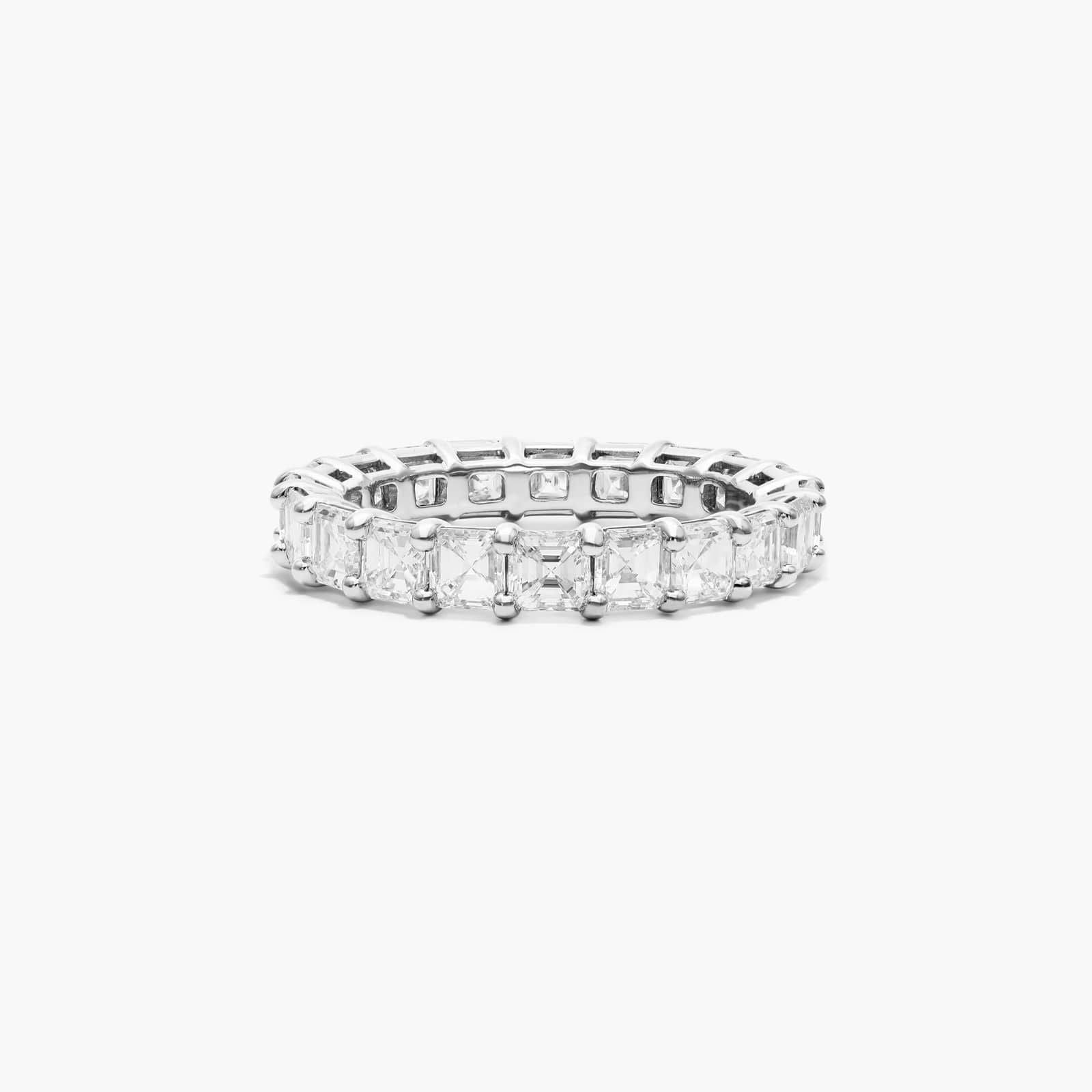 Asscher Cut Diamond Eternity Ring , EF Color , VS Clarity , IGI Certificate