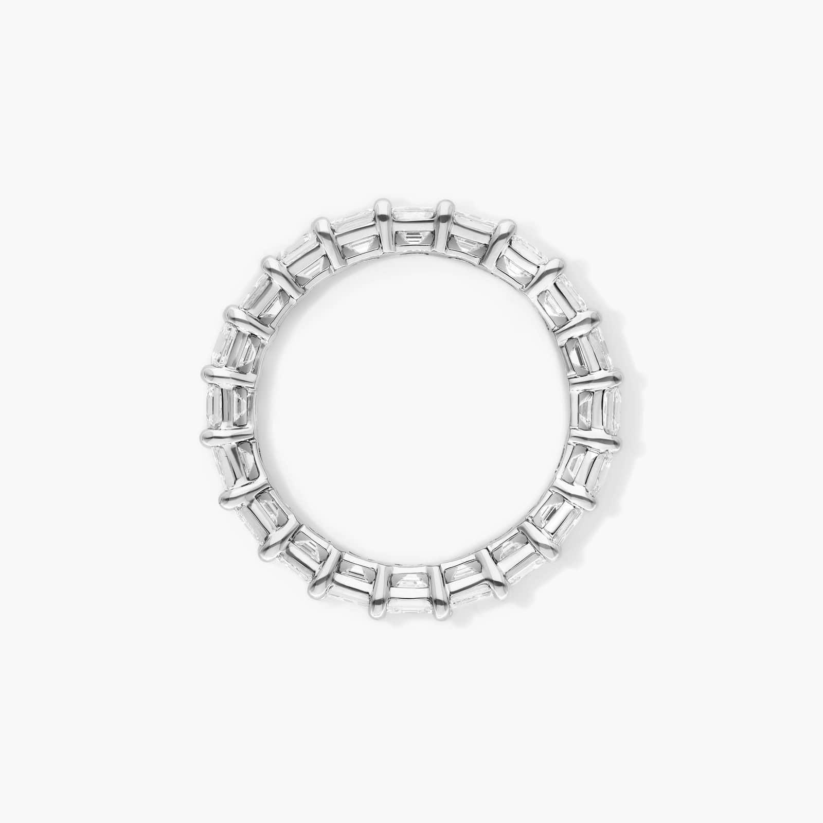Asscher Cut Diamond Eternity Ring , EF Color , VS Clarity , IGI Certificate