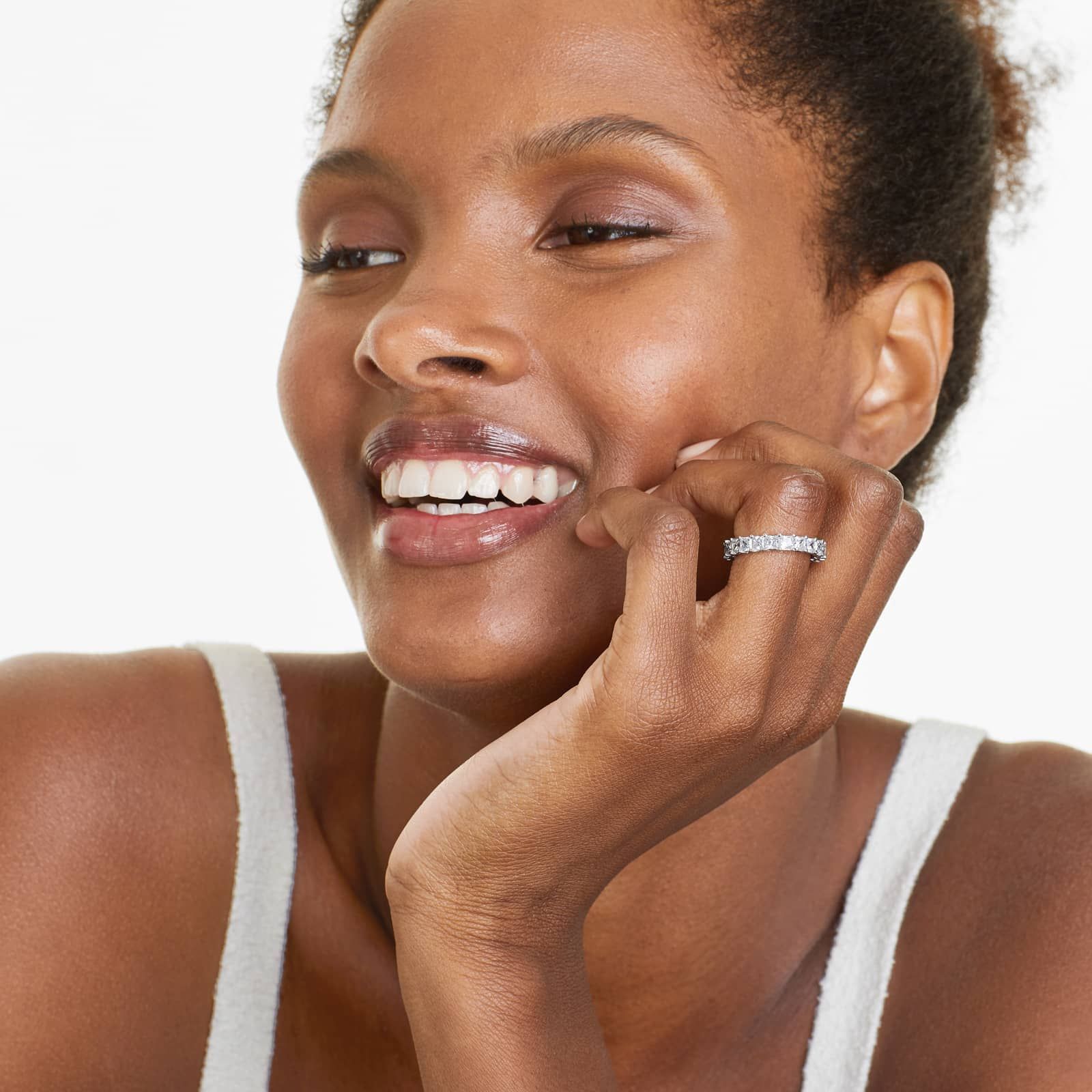 Princess Cut Lab Grown Diamond Eternity Ring, EF Color, VS Clarity, IGI Certified