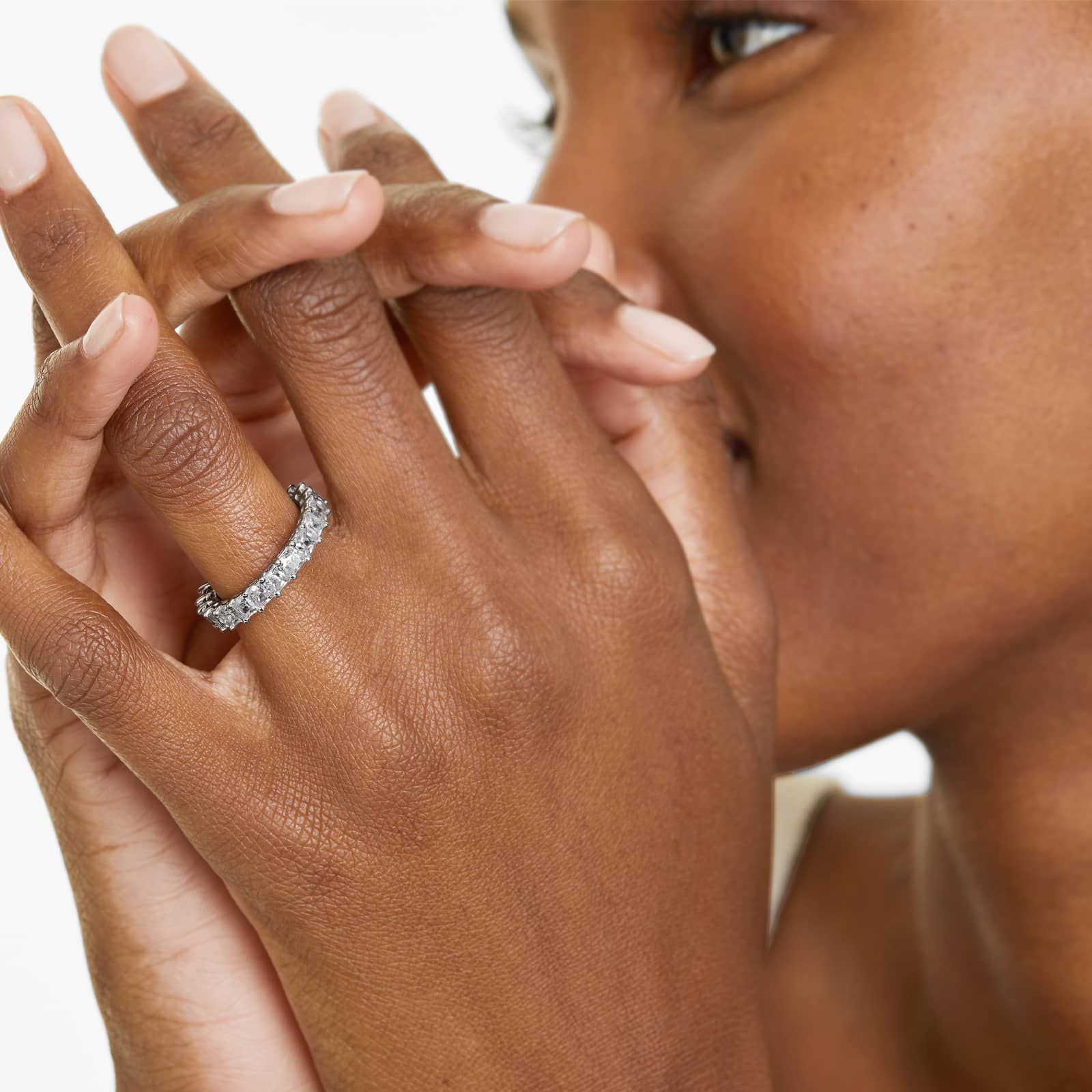 Princess Cut Lab Grown Diamond Eternity Ring, EF Color, VS Clarity, IGI Certified