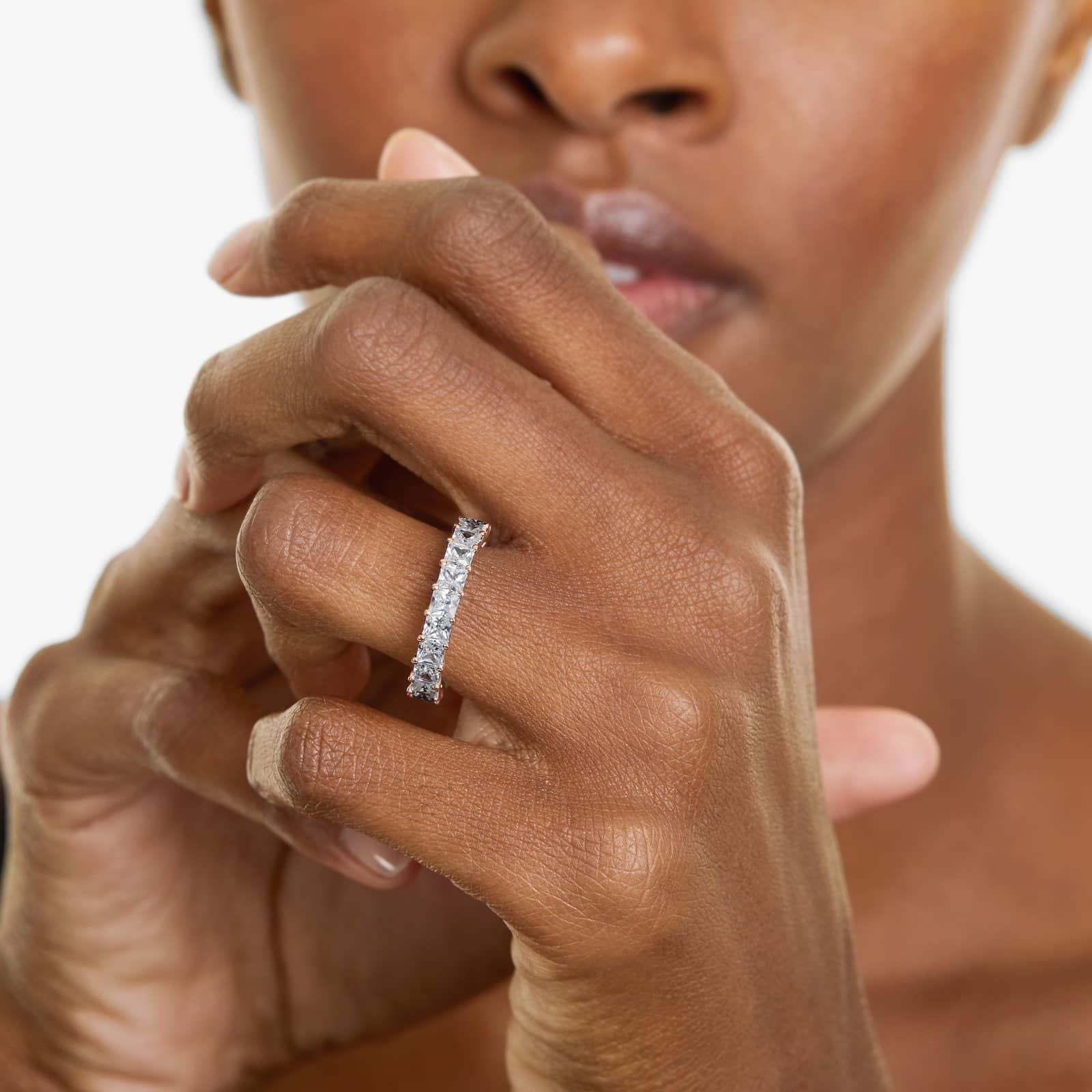 Princess Cut Lab Grown Diamond Eternity Ring, EF Color, VS Clarity, IGI Certified