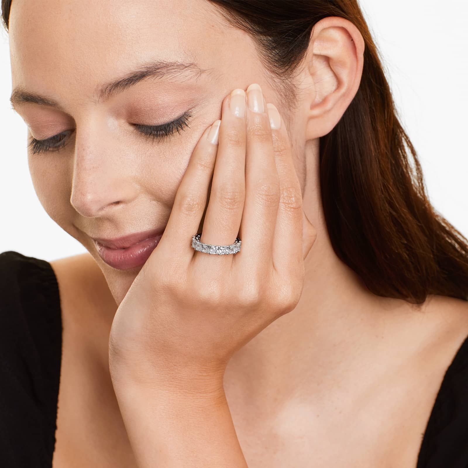 Princess Cut Lab Grown Diamond Eternity Ring, EF Color, VS Clarity, IGI Certified