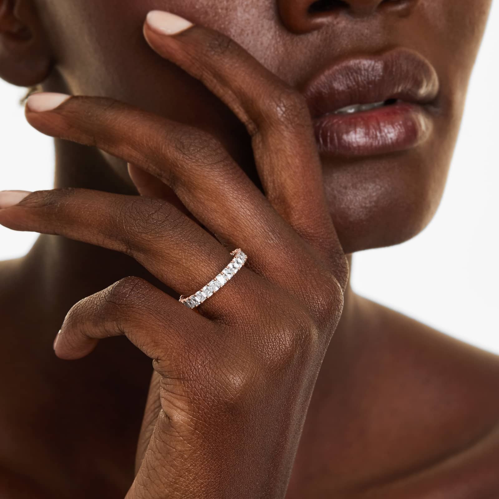 Radiant Cut Lab Grown Diamond Eternity Ring, EF Color, VS Clarity, IGI Certified