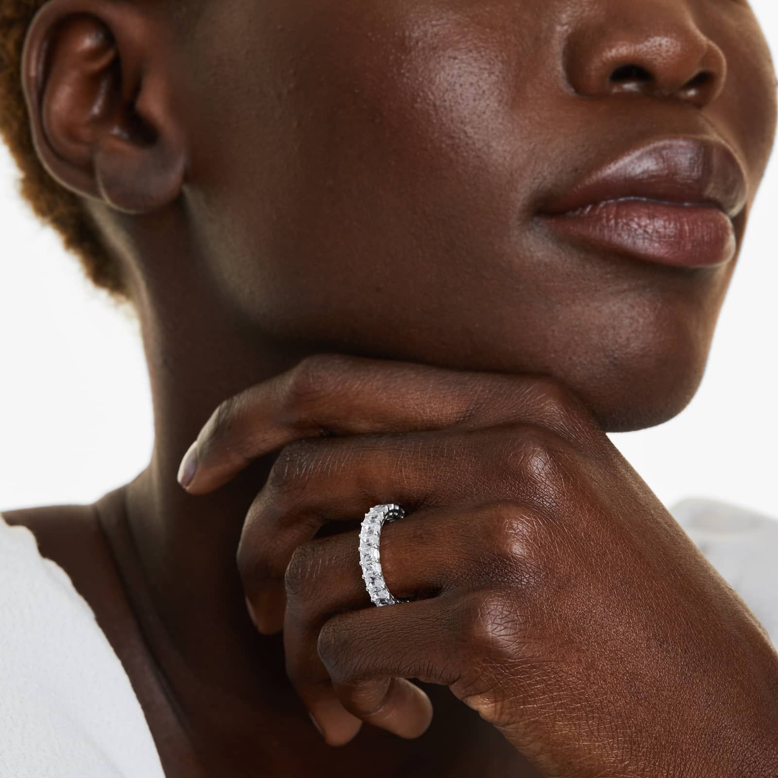 Radiant Cut Lab Grown Diamond Eternity Ring, EF Color, VS Clarity, IGI Certified