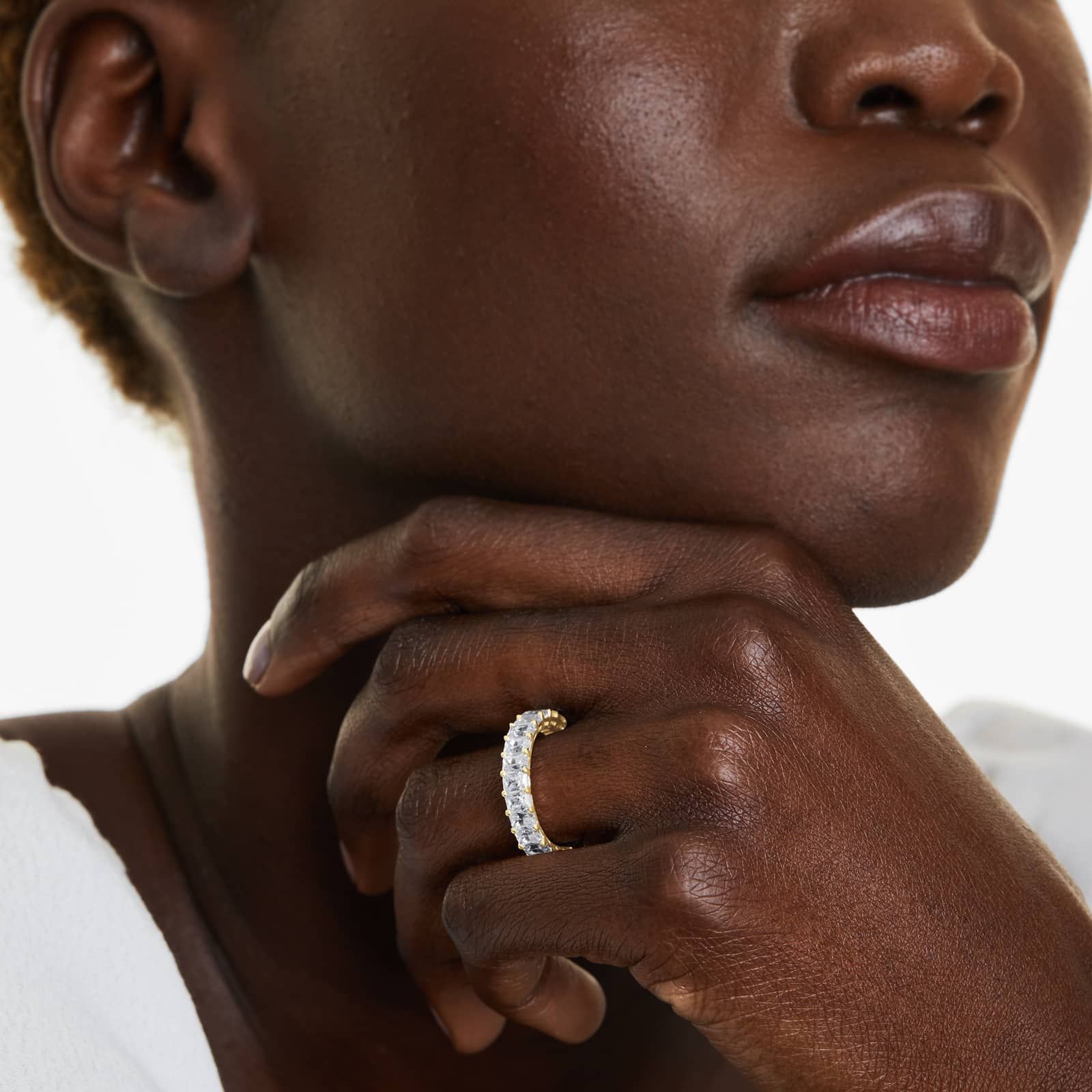 Radiant Cut Lab Grown Diamond Eternity Ring, EF Color, VS Clarity, IGI Certified