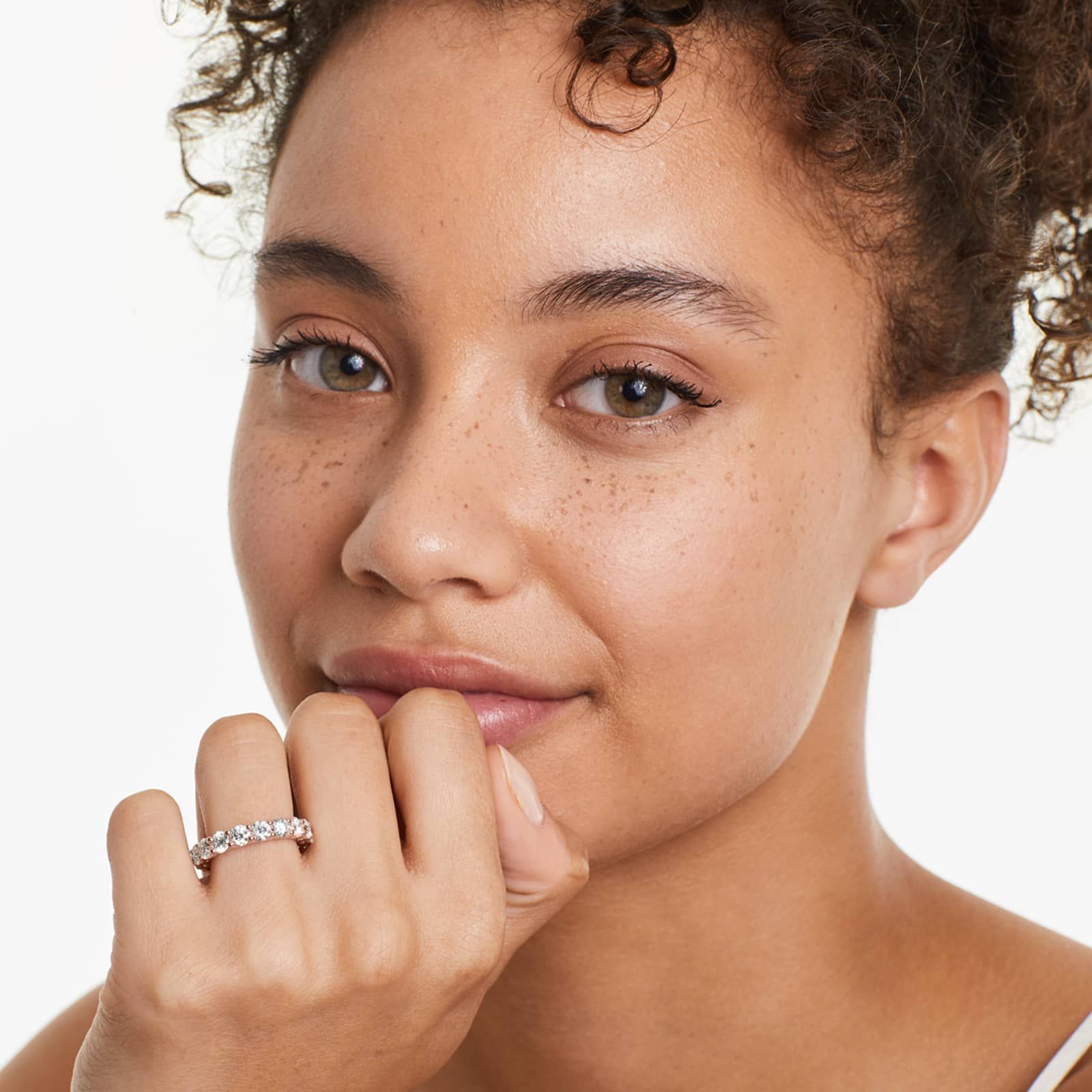 Low Dome Basket Lab Grown Diamond Eternity Ring, EF Color, VS clarity, IGI Certified