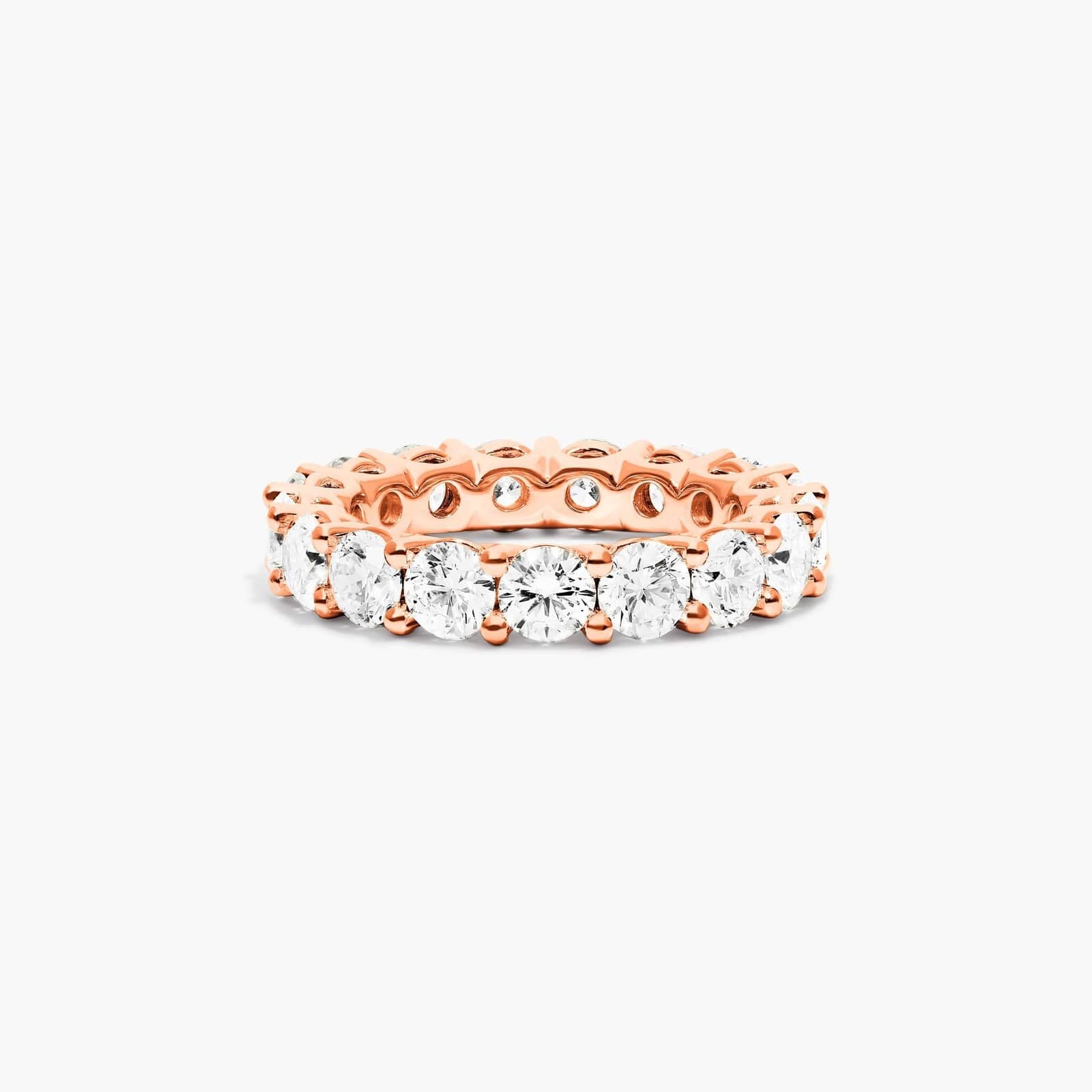 Low Dome Basket Lab Grown Diamond Eternity Ring, EF Color, VS clarity, IGI Certified