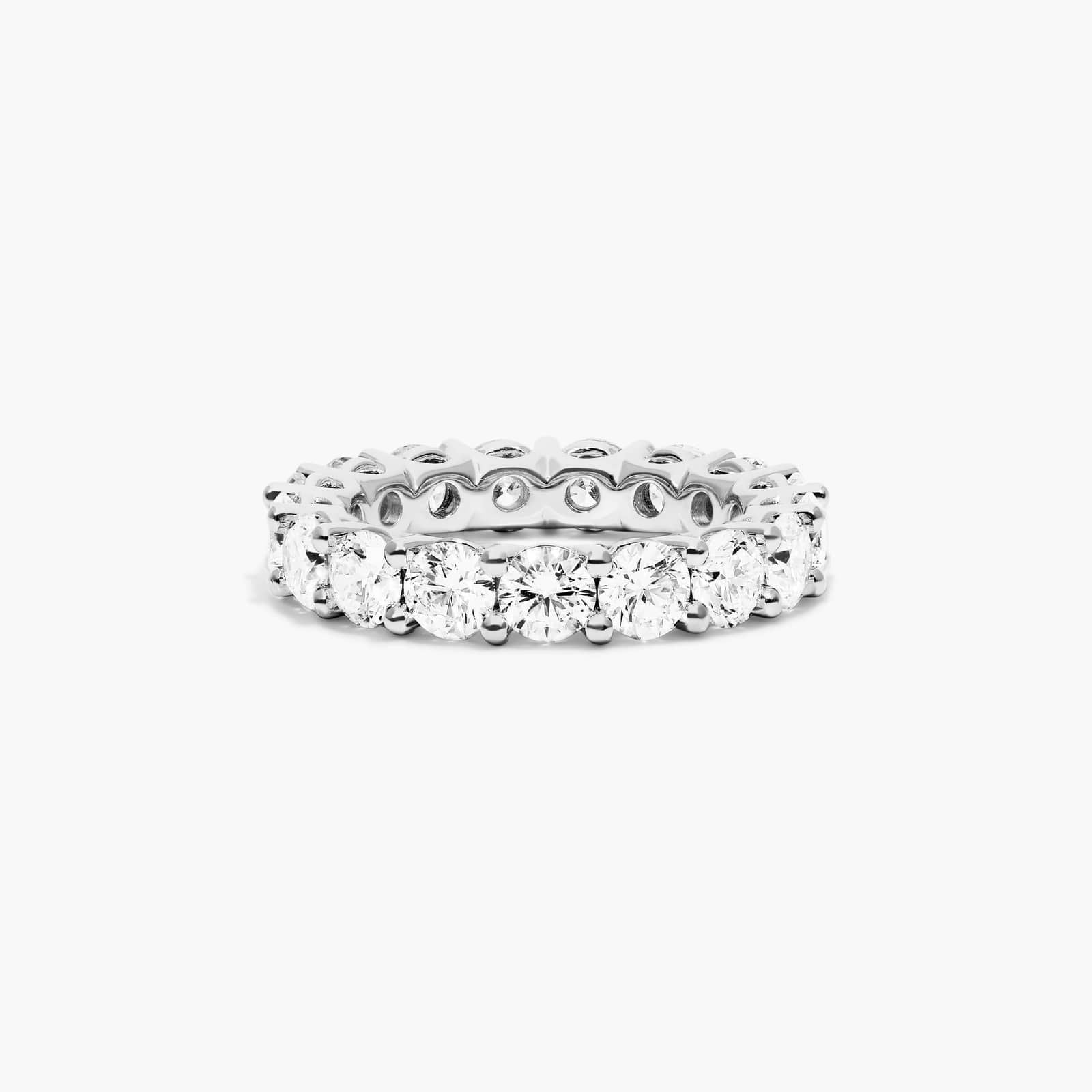 Low Dome Basket Lab Grown Diamond Eternity Ring, EF Color, VS clarity, IGI Certified