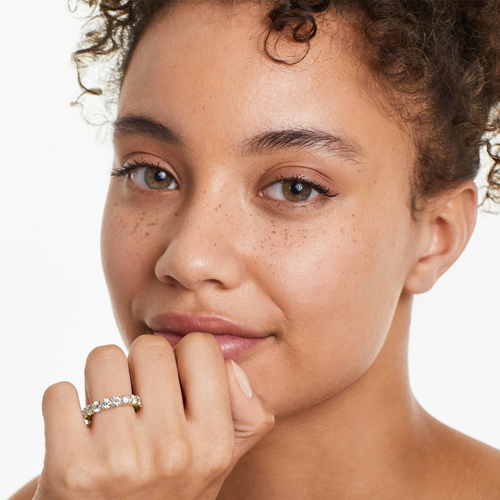 Low Dome Basket Lab Grown Diamond Eternity Ring, EF Color, VS clarity, IGI Certified