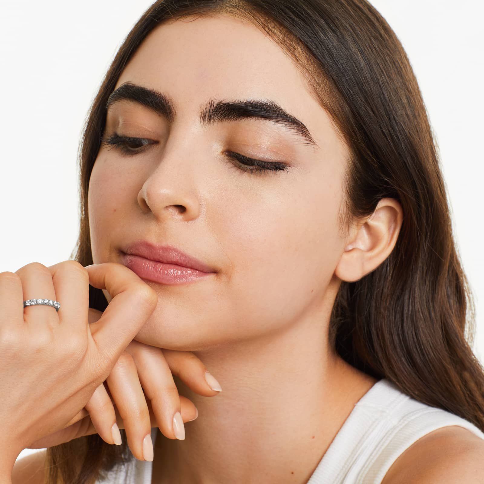 Seven Stone Low Dome Basket Lab Diamond Ring