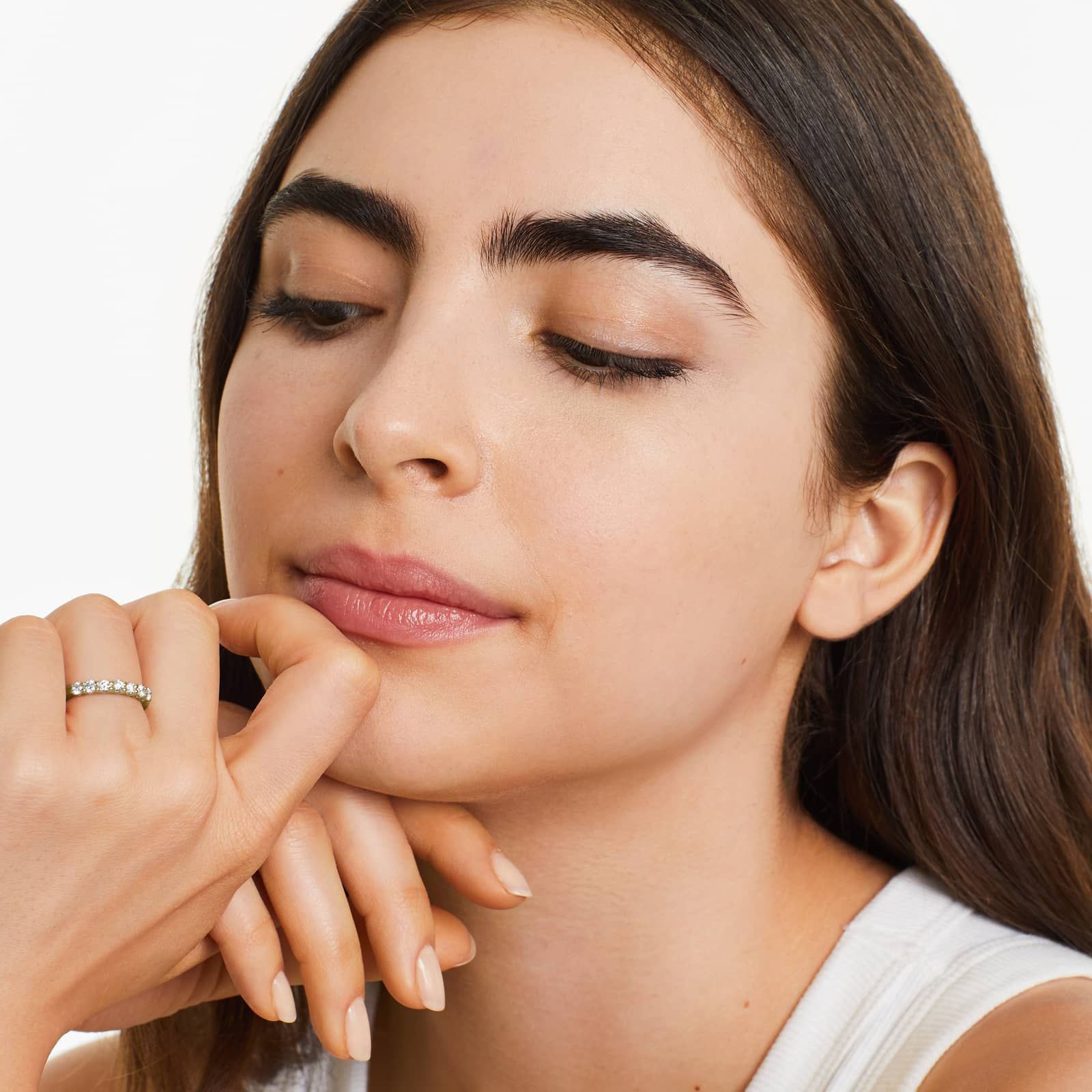 Seven Stone Low Dome Basket Lab Diamond Ring