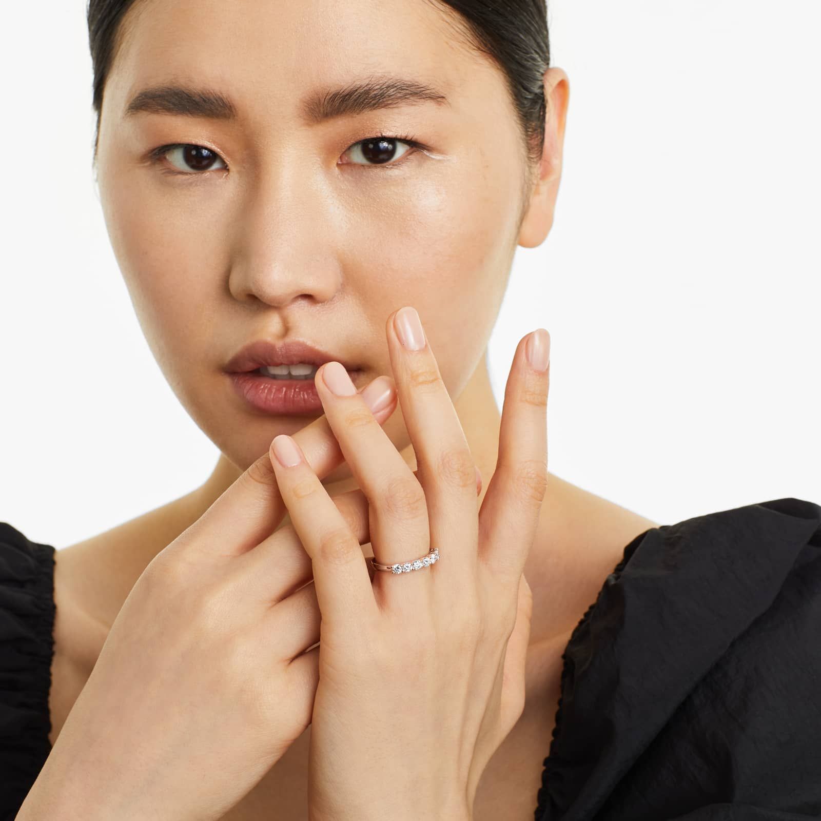 Seven Stone Low Dome Basket Lab Diamond Ring