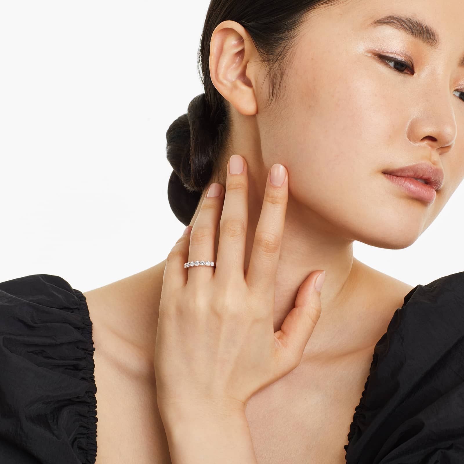 Seven Stone Low Dome Basket Lab Diamond Ring