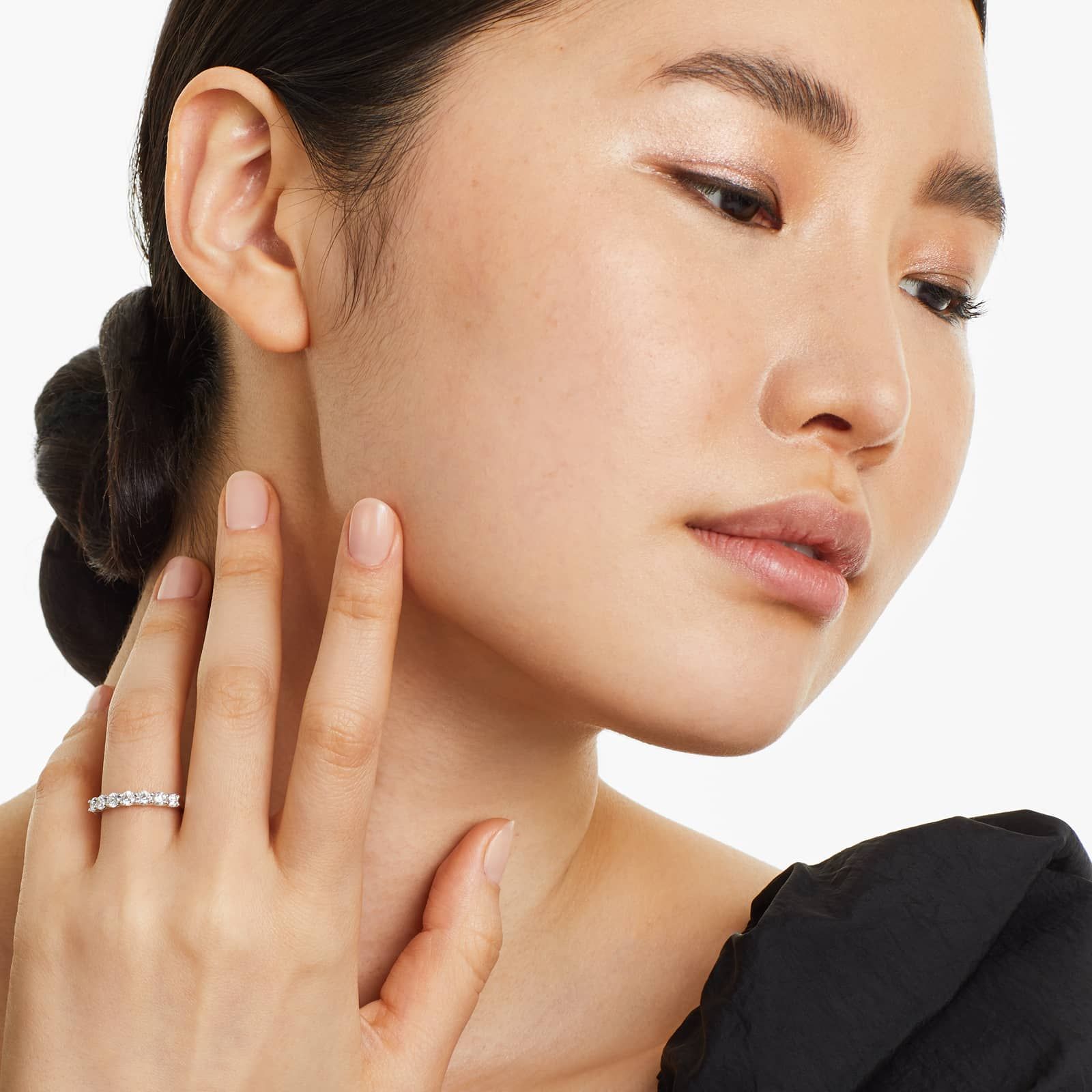 Seven Stone Low Dome Basket Lab Diamond Ring