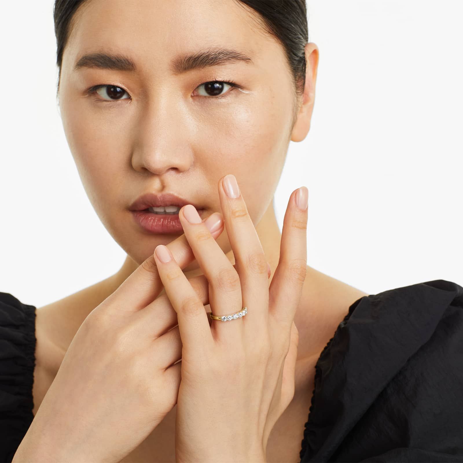 Seven Stone Low Dome Basket Lab Diamond Ring