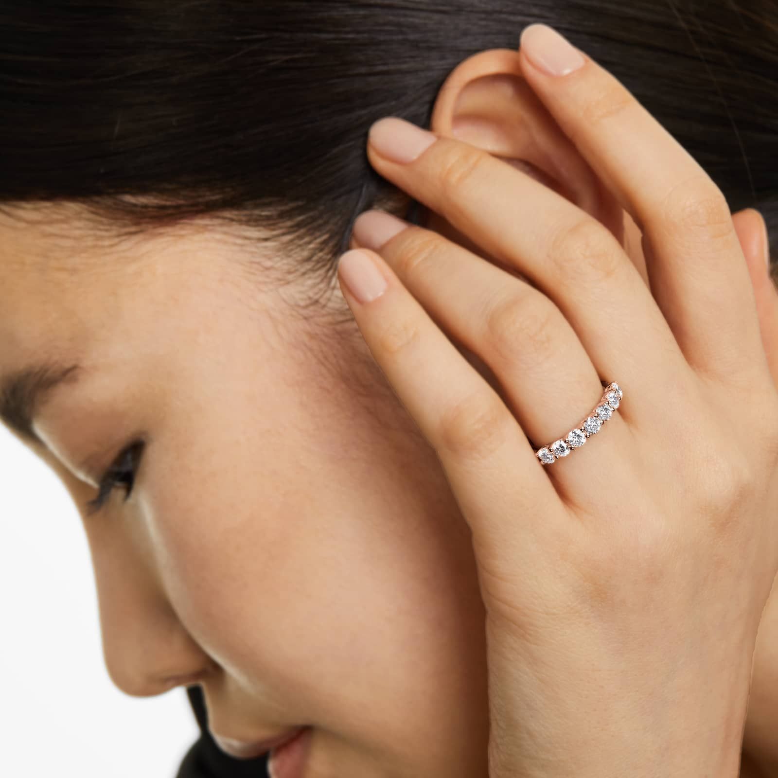 Seven Stone Low Dome Basket Lab Diamond Ring